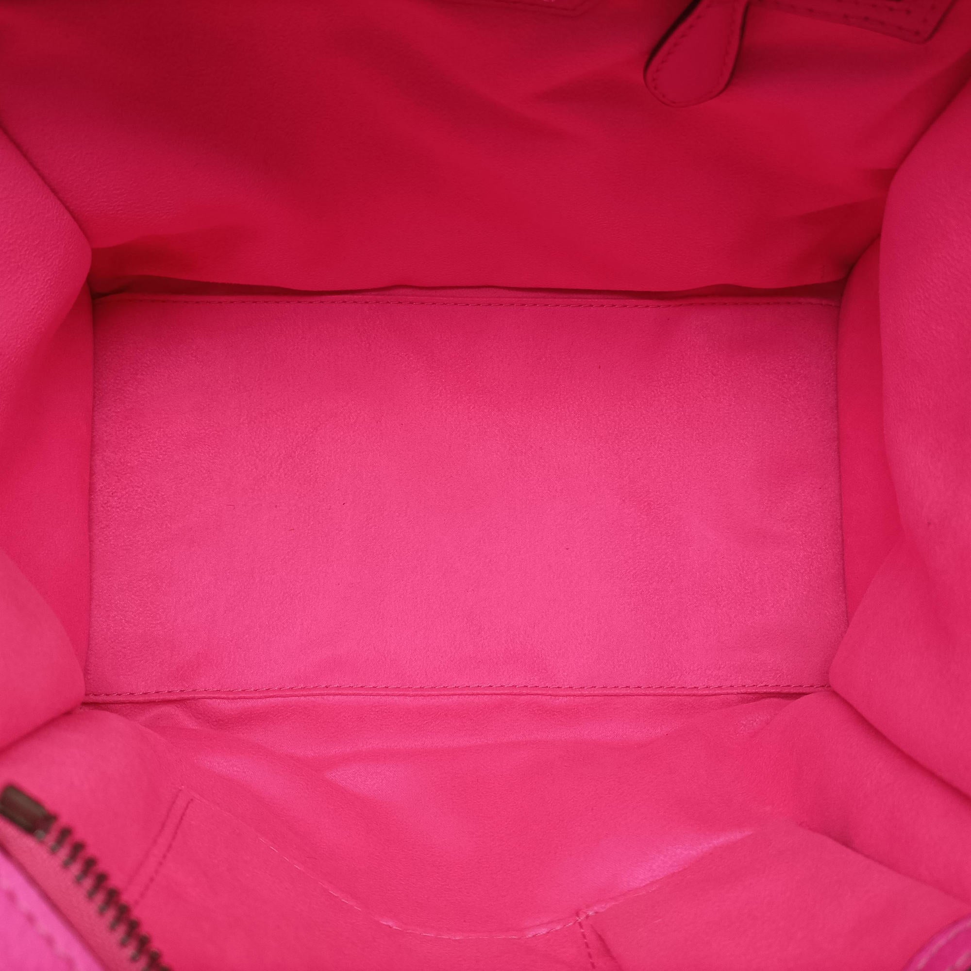 Pre-owned Celine Luggage Mini Shopper Pink Leather  handbag | stylenewstar