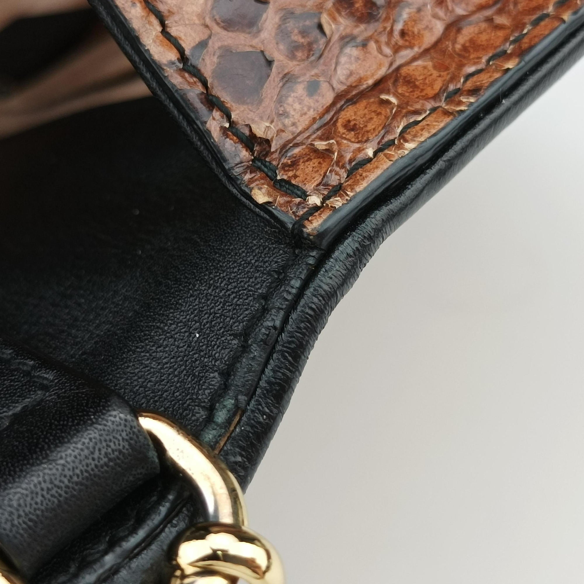 Secondhand Gucci Patchwork Cat Head Multicolor GG Supreme Canvas× Python×Suede 499822 shoulderbag | stylenewstar