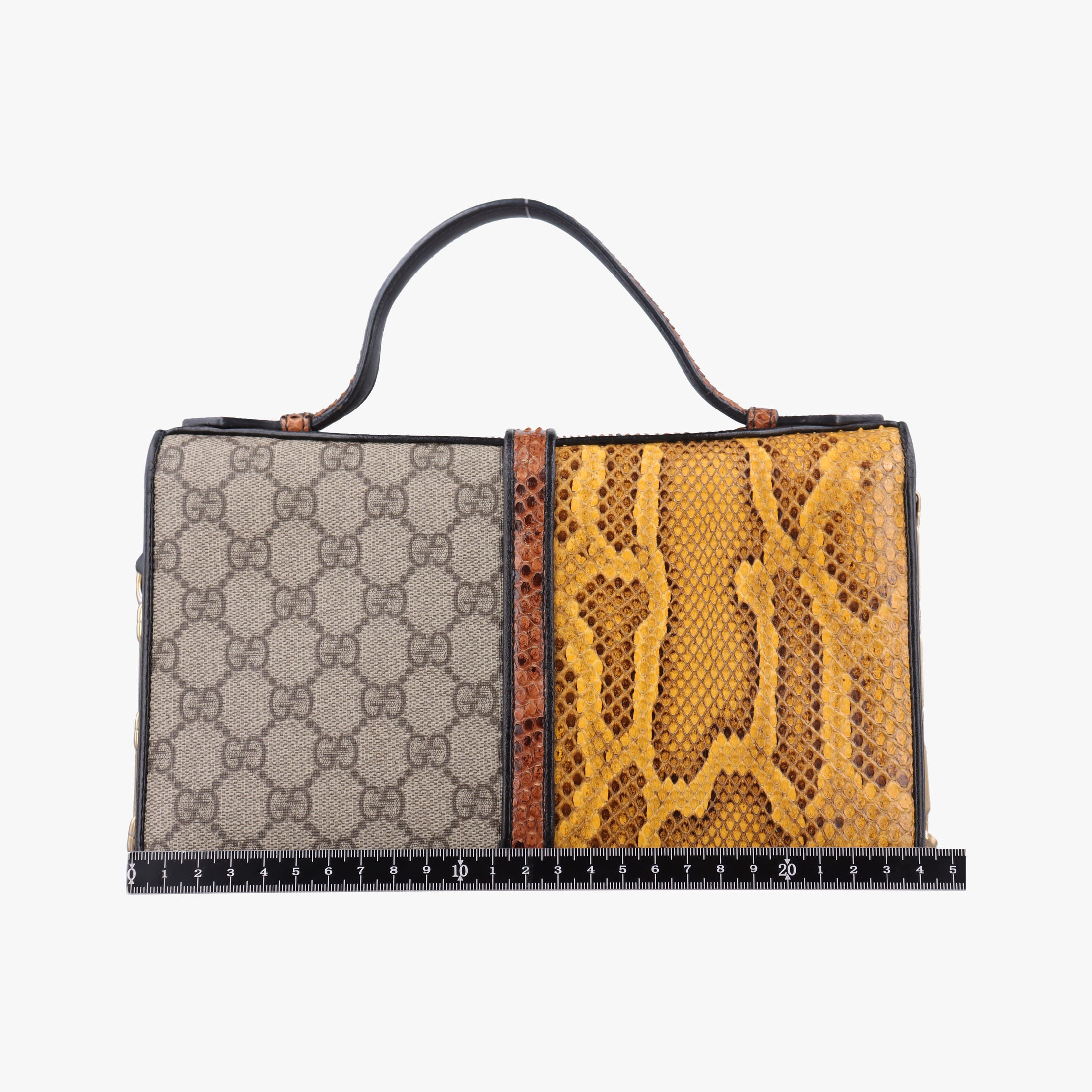 Secondhand Gucci Patchwork Cat Head Multicolor GG Supreme Canvas× Python×Suede 499822 shoulderbag | stylenewstar