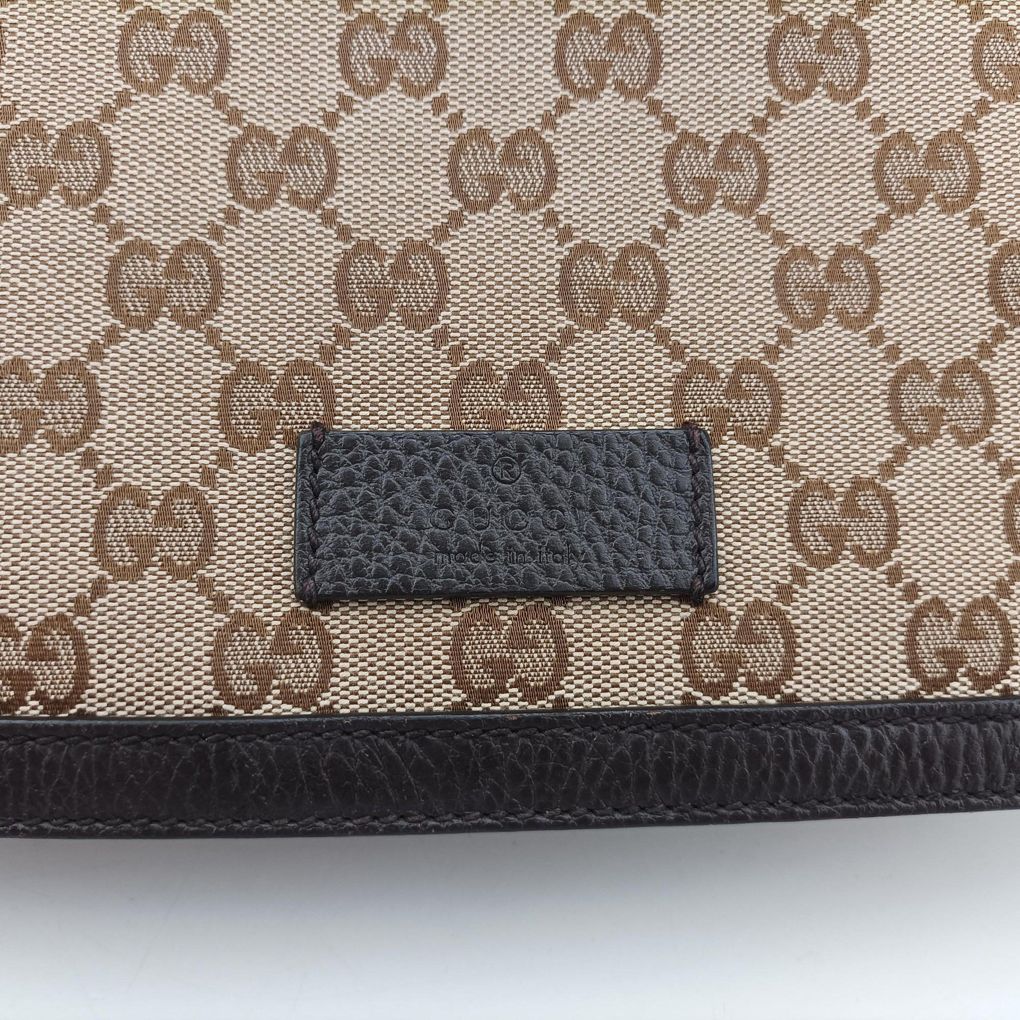 Pre-owned Gucci messenger Beige × brown GG canvas×Leather 449171 shoulderbag | stylenewstar