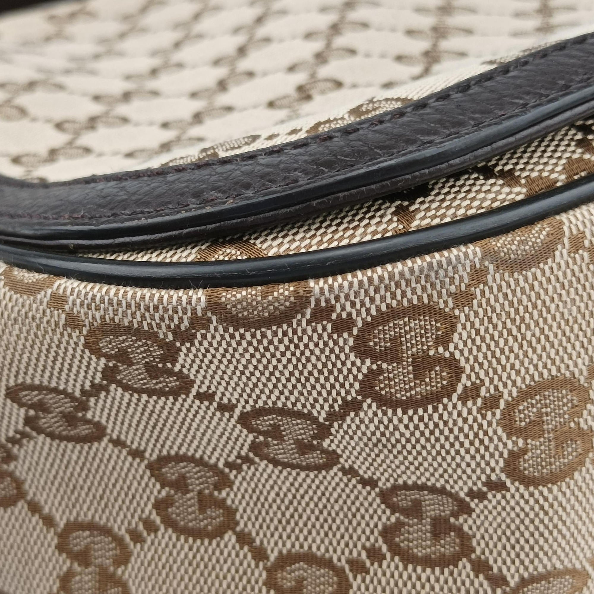Pre-owned Gucci messenger Beige × brown GG canvas×Leather 449171 shoulderbag | stylenewstar