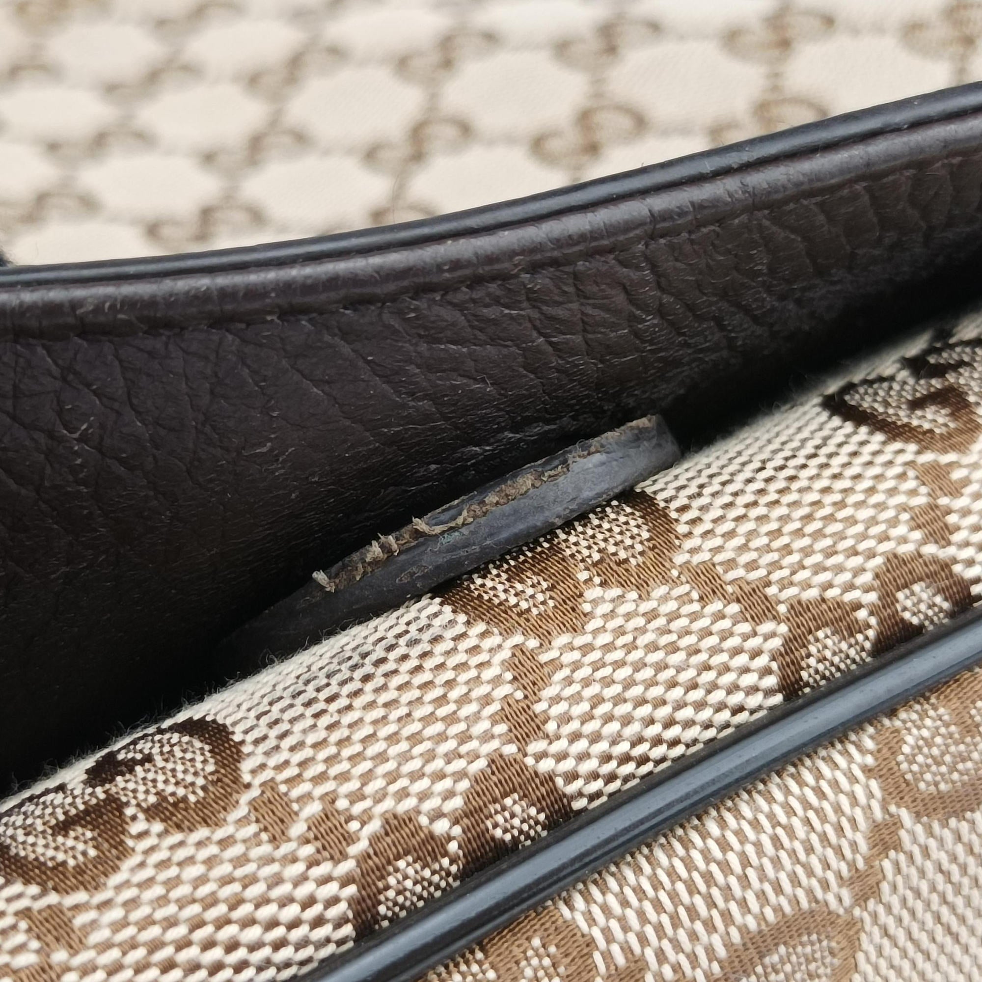 Pre-owned Gucci messenger Beige × brown GG canvas×Leather 449171 shoulderbag | stylenewstar