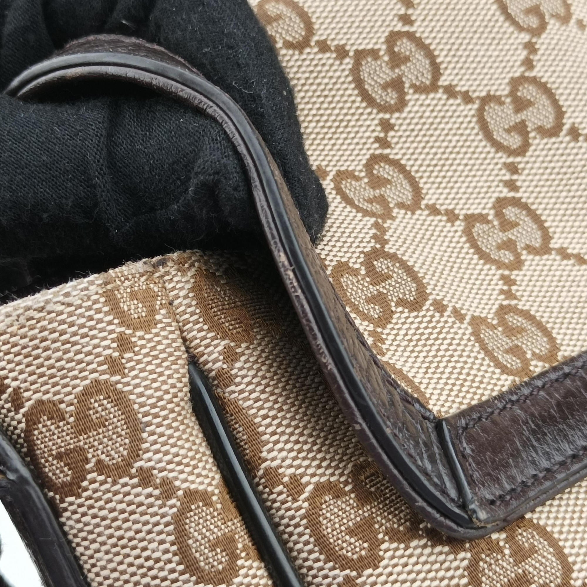 Pre-owned Gucci messenger Beige × brown GG canvas×Leather 449171 shoulderbag | stylenewstar