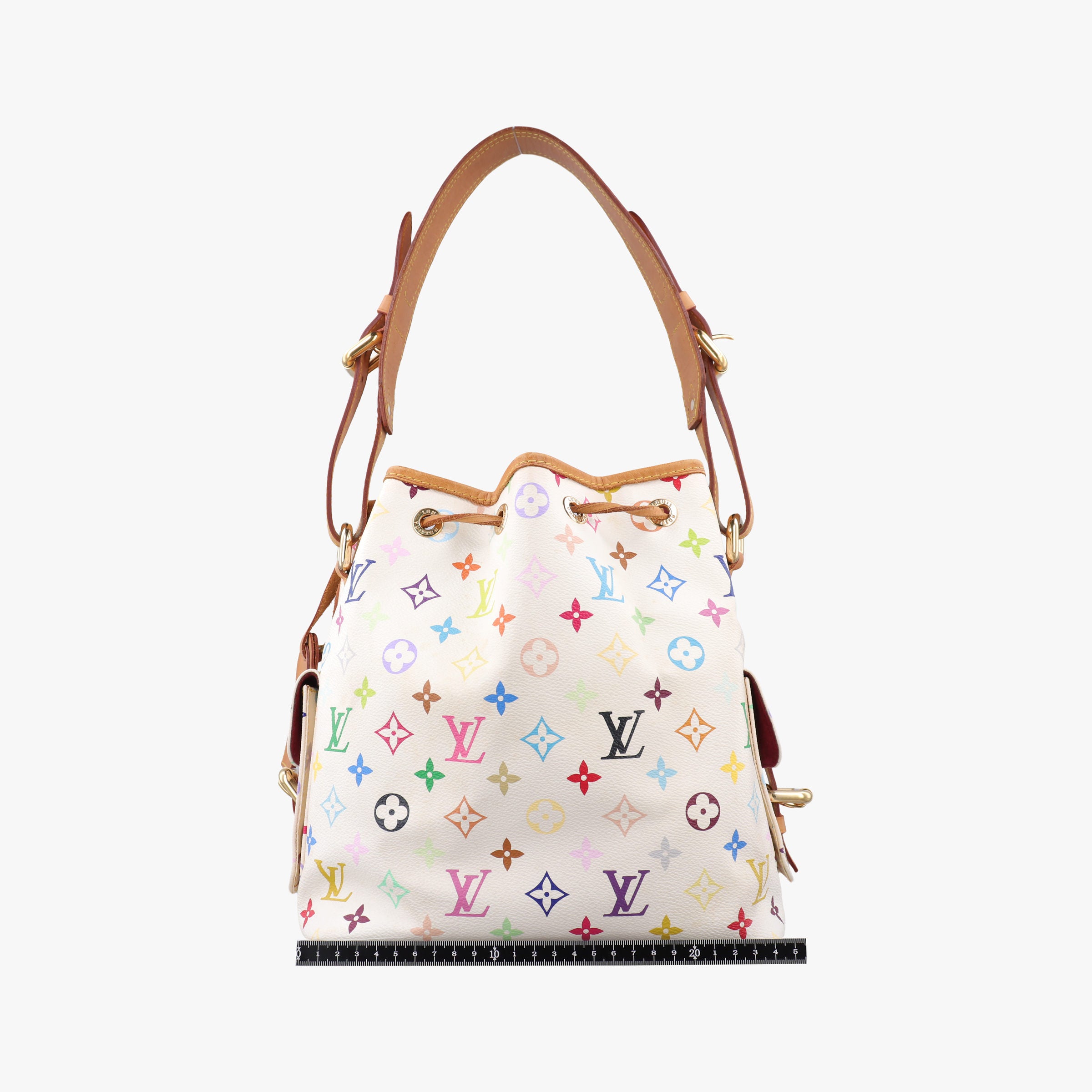 Secondhand Louis Vuitton Petit NOe white Monogram Multicolor M42229 shoulderbag | stylenewstar