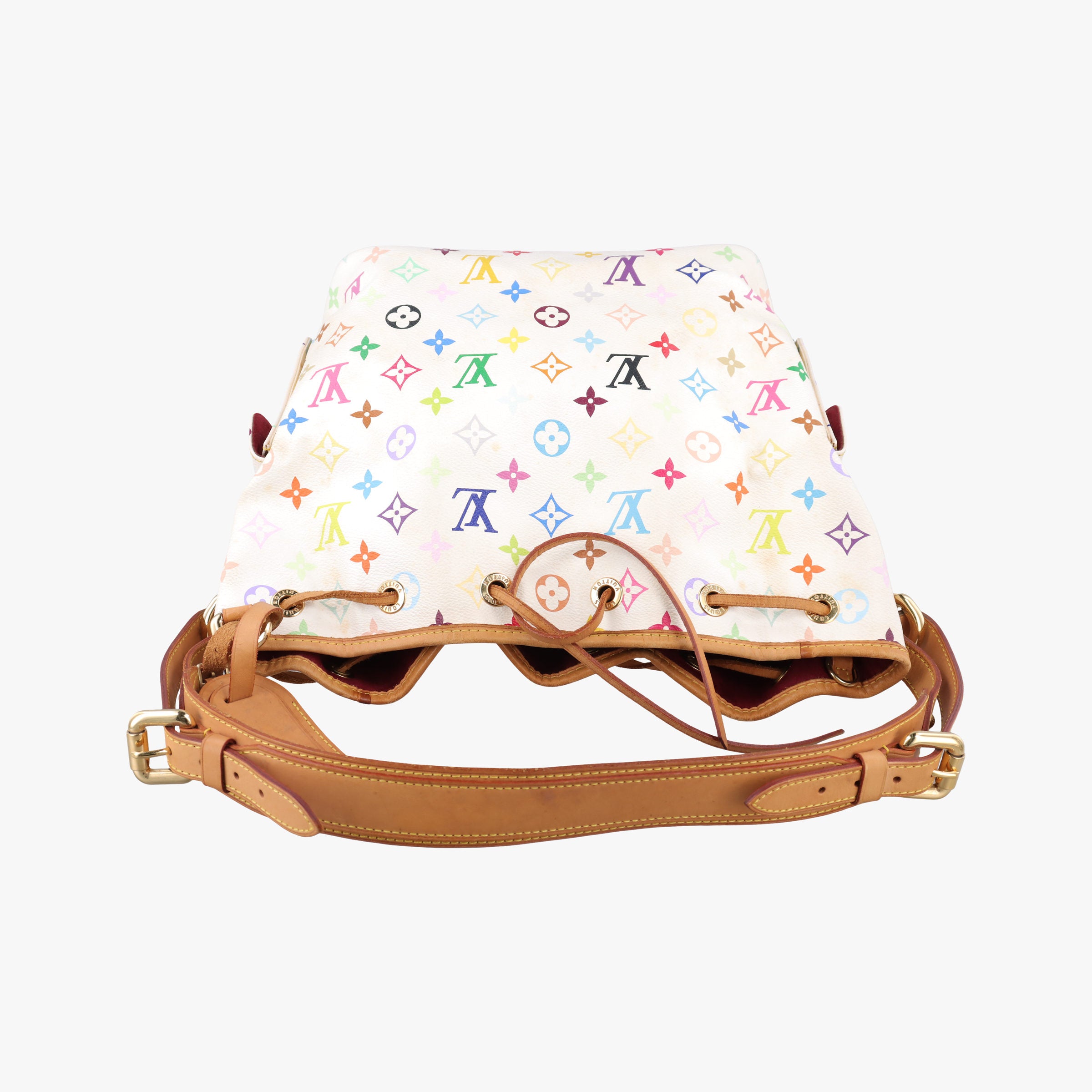 Secondhand Louis Vuitton Petit NOe white Monogram Multicolor M42229 shoulderbag | stylenewstar