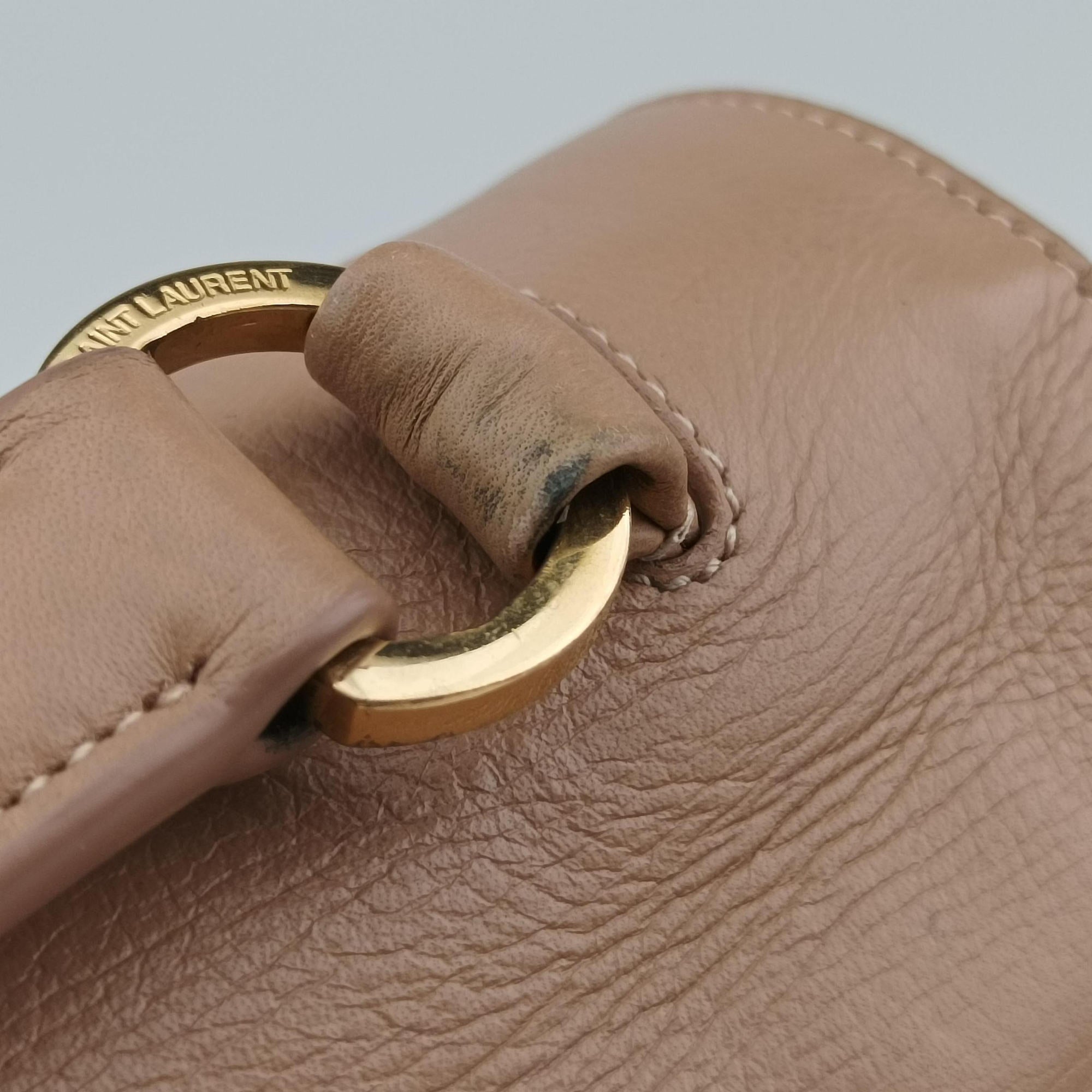 Pre-owned Yves Saint Laurent Muse Two Beige Leather 313499 shoulderbag | stylenewstar