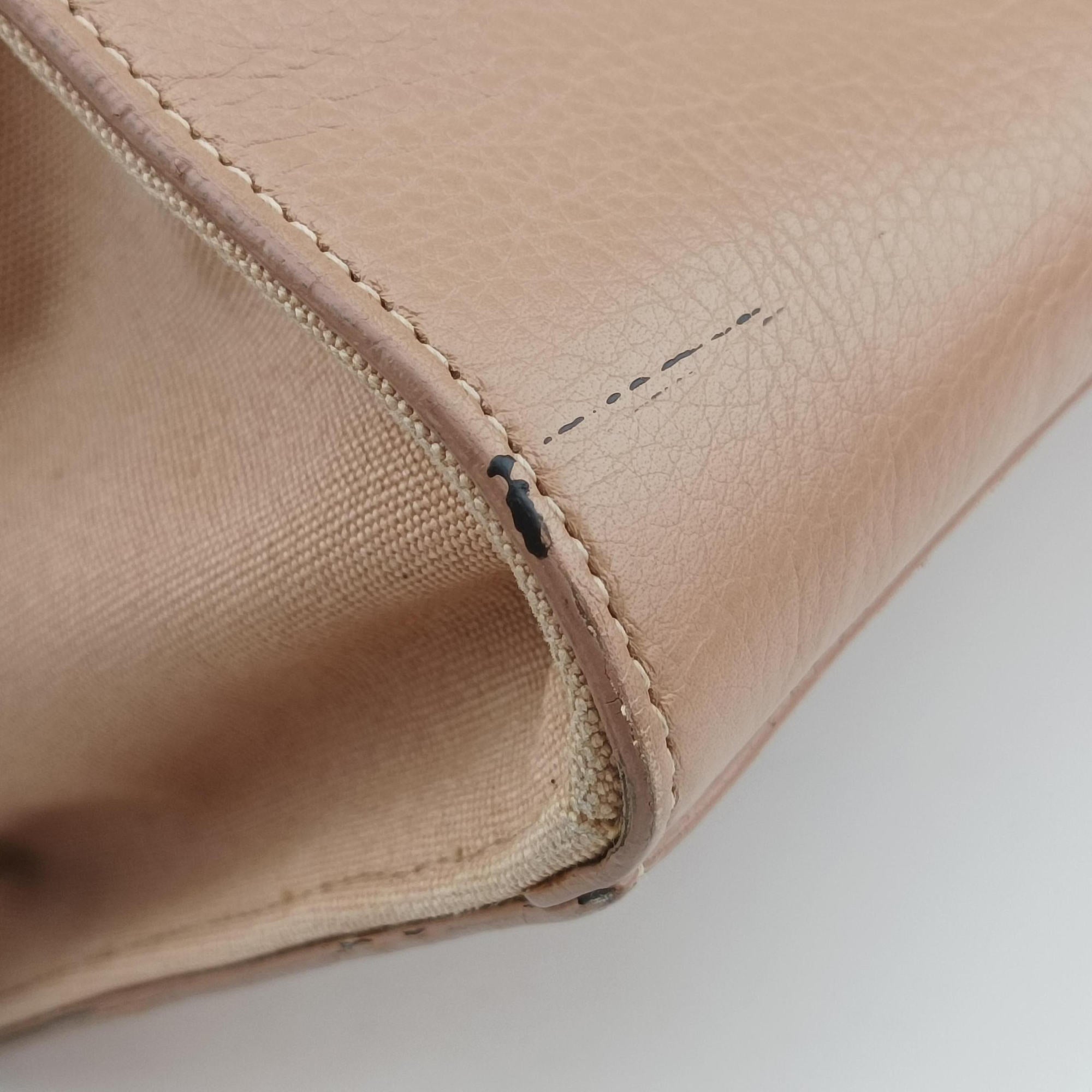 Pre-owned Yves Saint Laurent Muse Two Beige Leather 313499 shoulderbag | stylenewstar