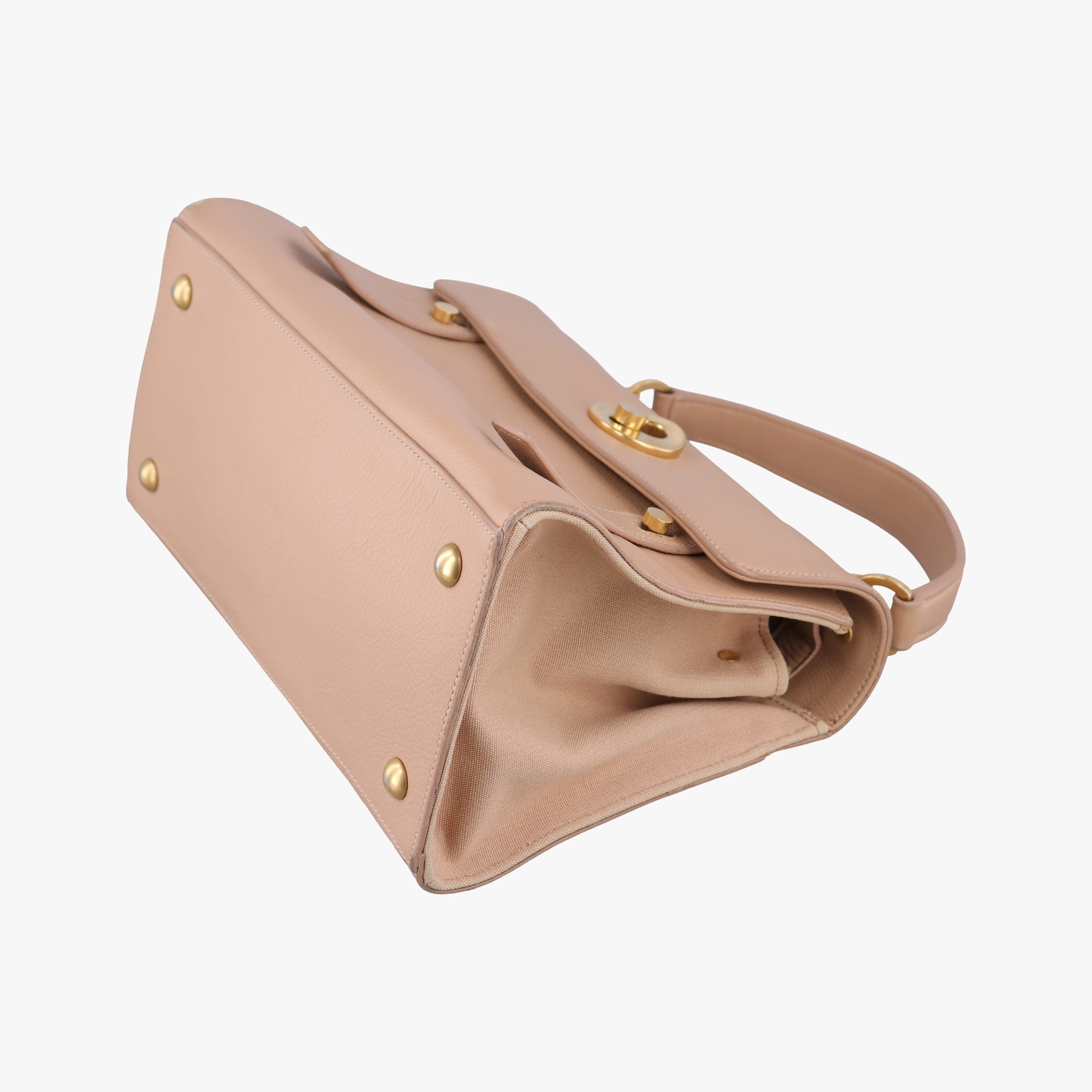 Pre-owned Yves Saint Laurent Muse Two Beige Leather 313499 shoulderbag | stylenewstar