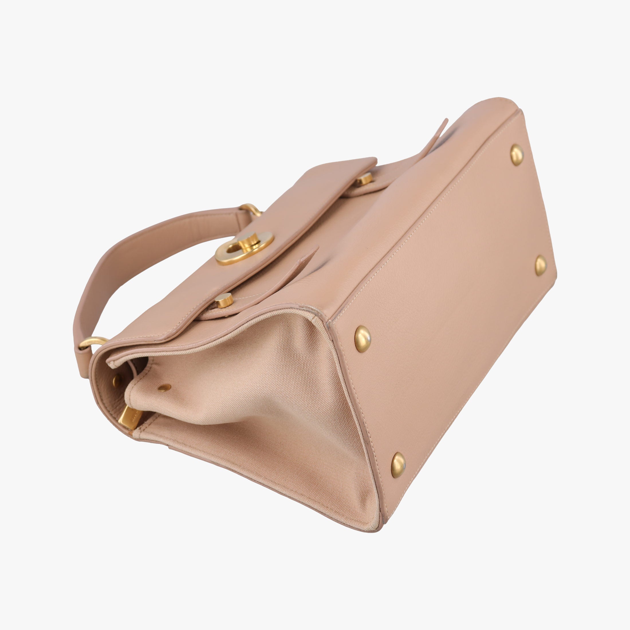 Pre-owned Yves Saint Laurent Muse Two Beige Leather 313499 shoulderbag | stylenewstar