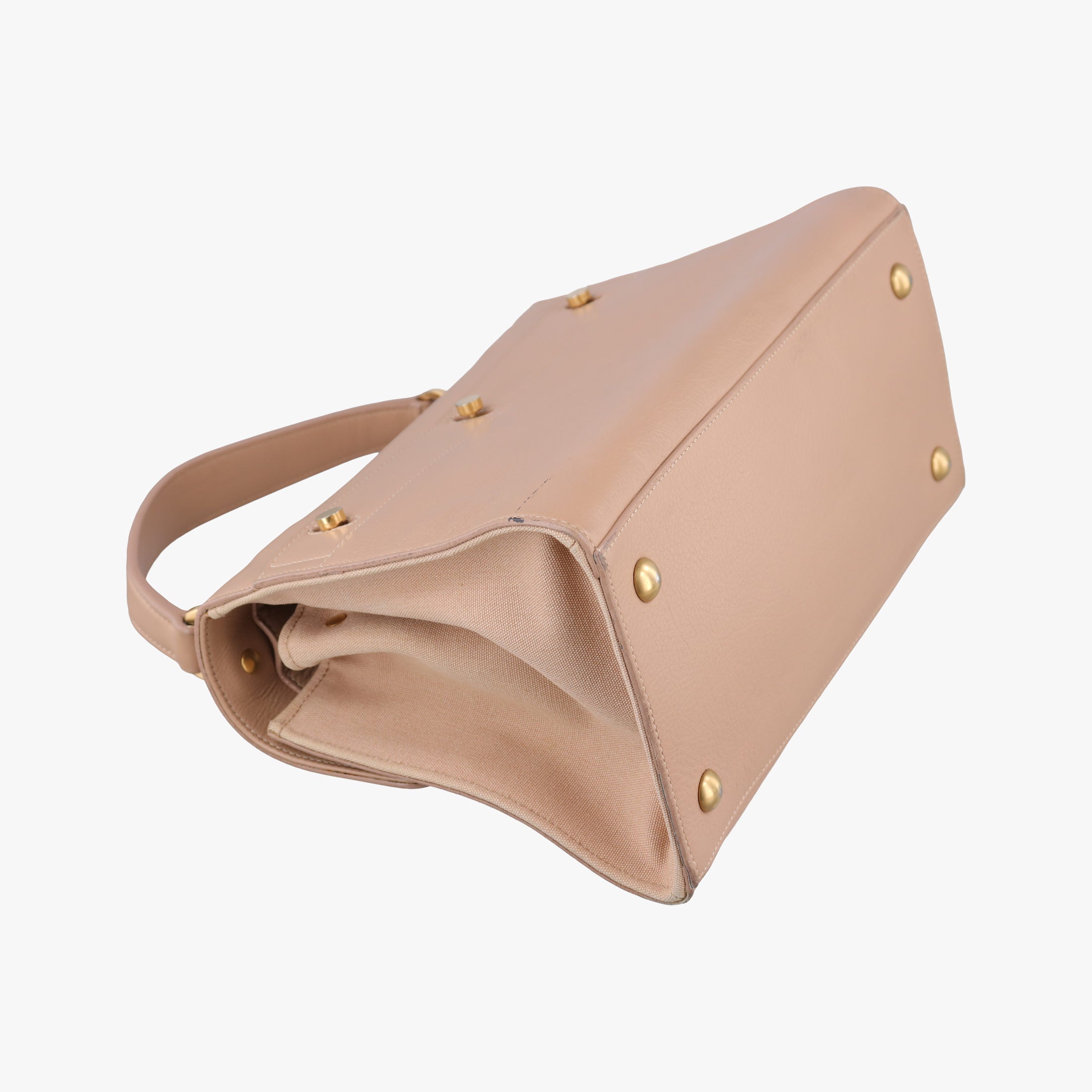 Pre-owned Yves Saint Laurent Muse Two Beige Leather 313499 shoulderbag | stylenewstar