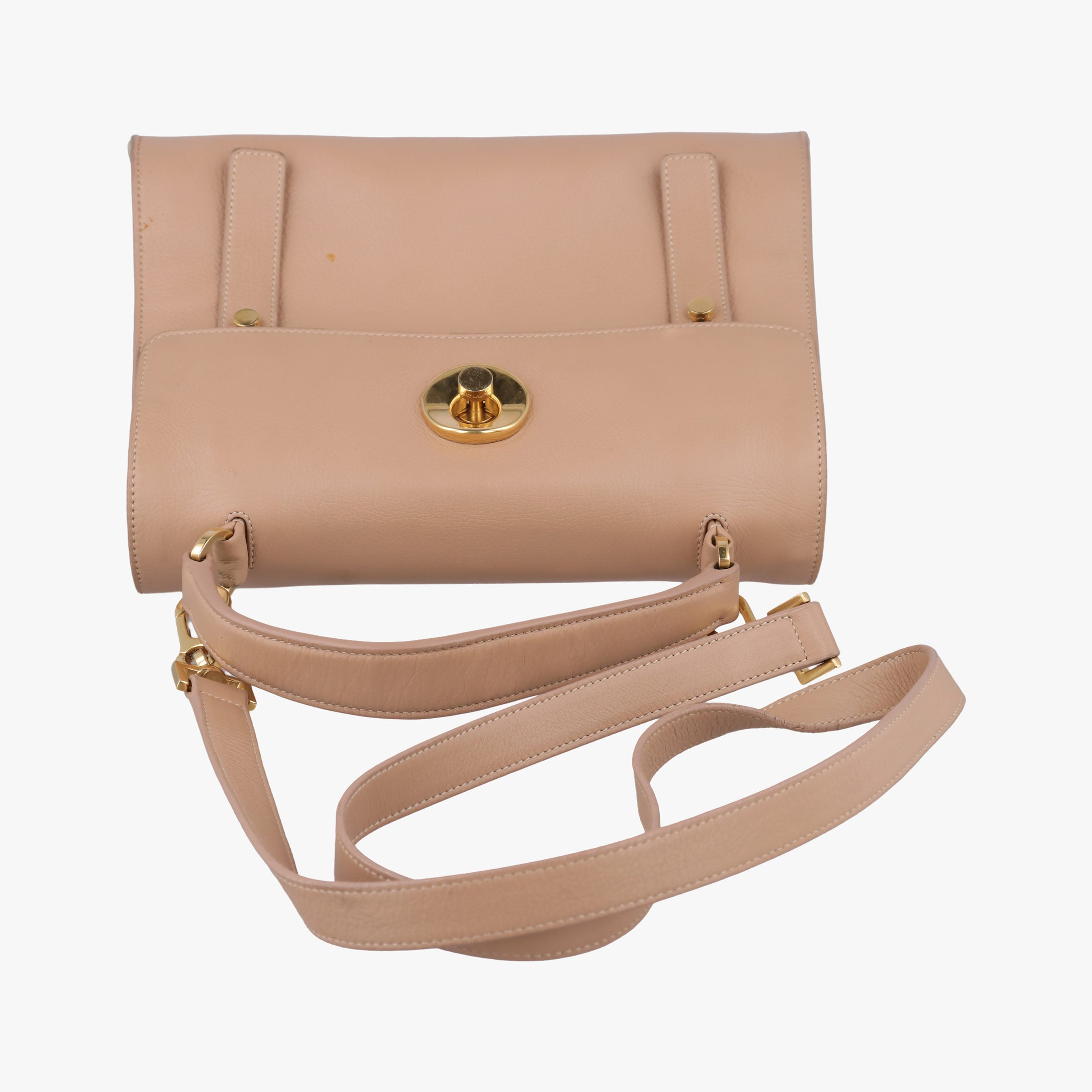 Pre-owned Yves Saint Laurent Muse Two Beige Leather 313499 shoulderbag | stylenewstar