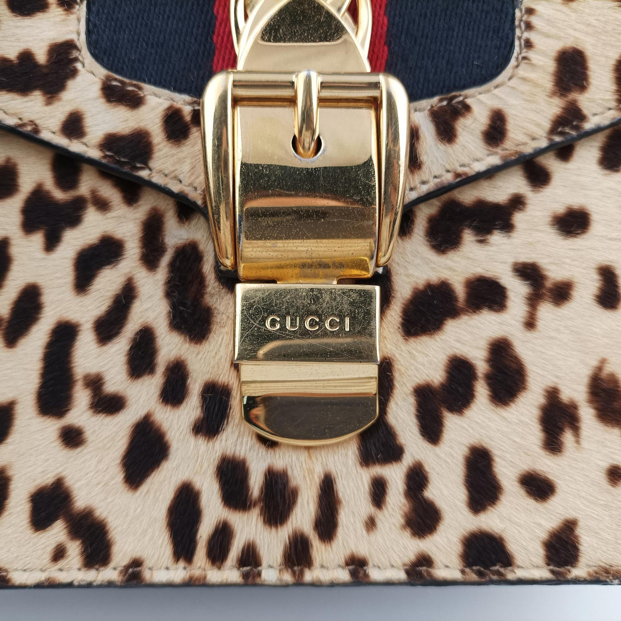 Secondhand Gucci Sylvie Multicolour ponyhair×Leather 470270 shoulderbag | stylenewstar