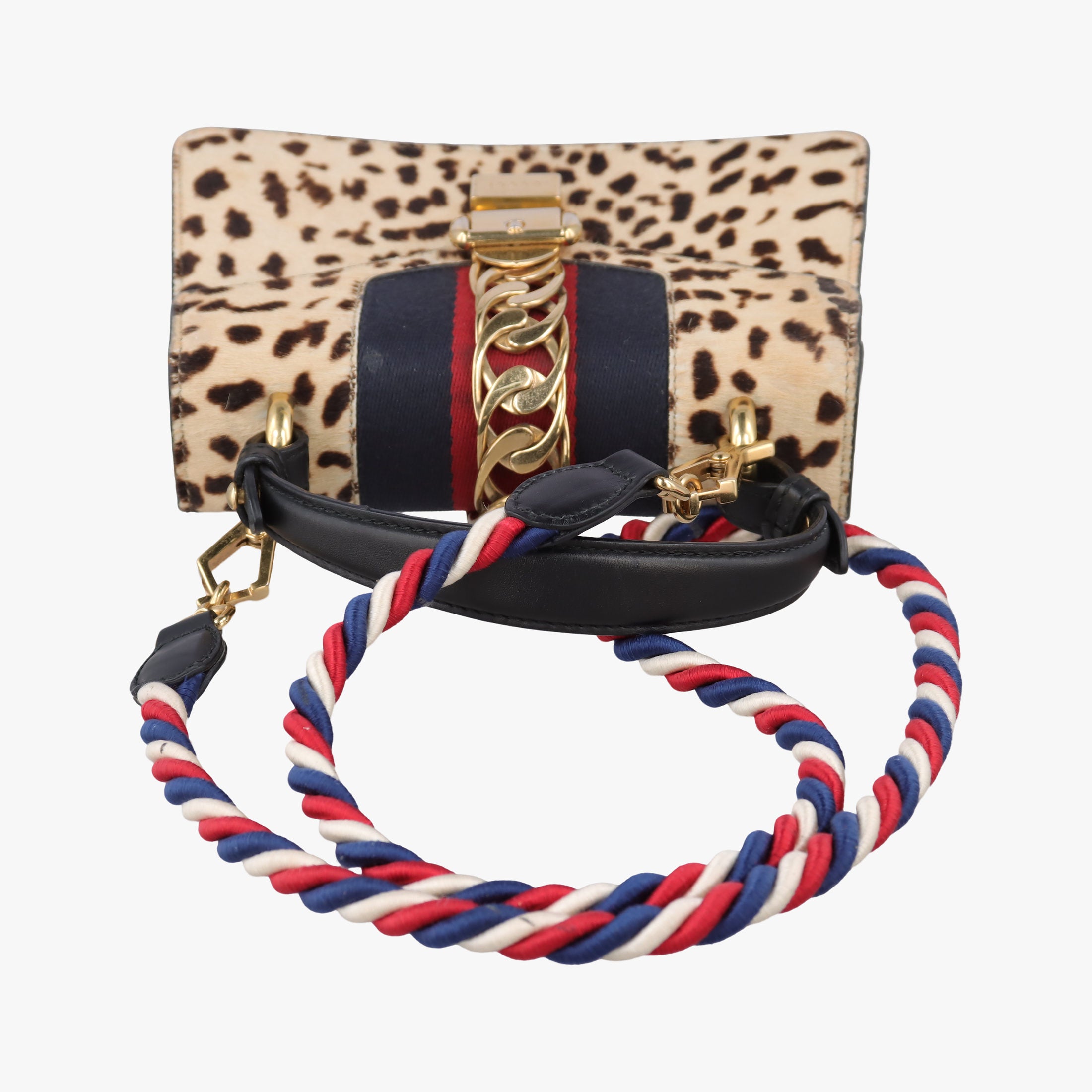 Secondhand Gucci Sylvie Multicolour ponyhair×Leather 470270 shoulderbag | stylenewstar
