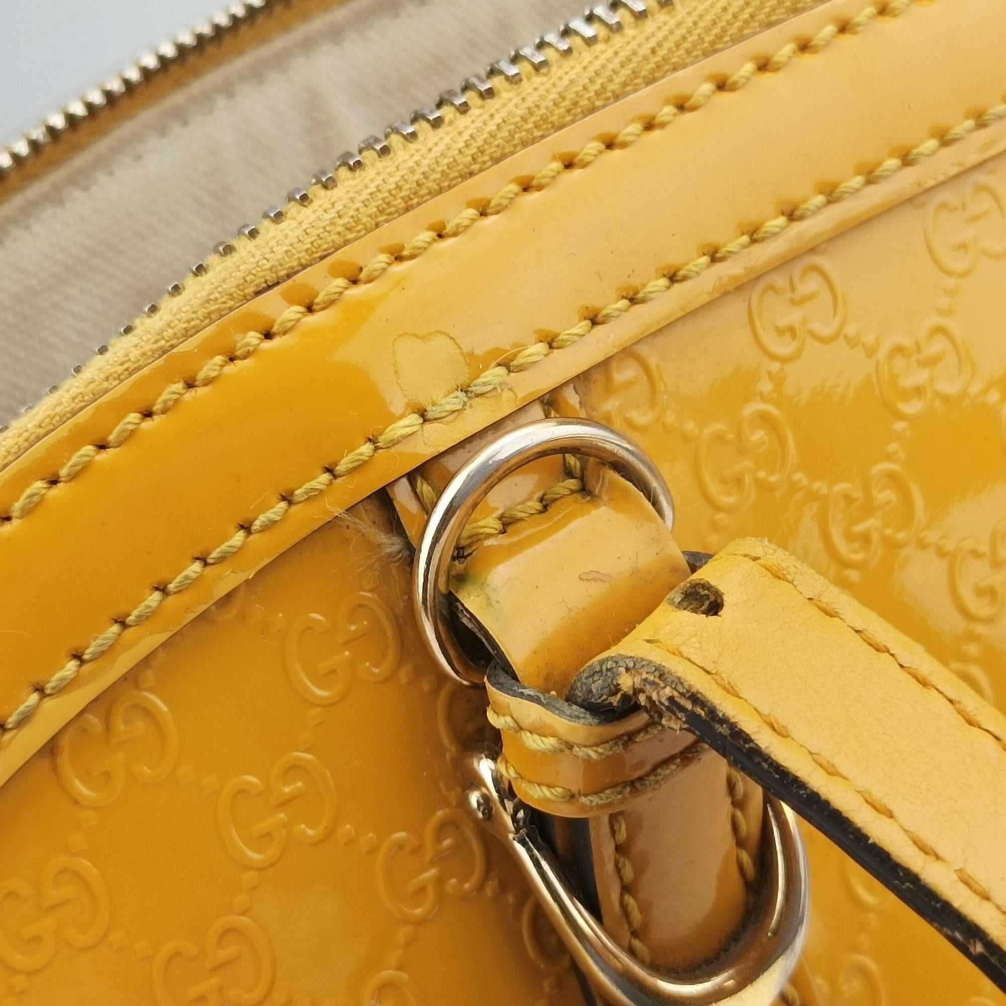 Pre-owned Gucci Microguccissima Yellow Patent Leather 309617 shoulderbag | stylenewstar