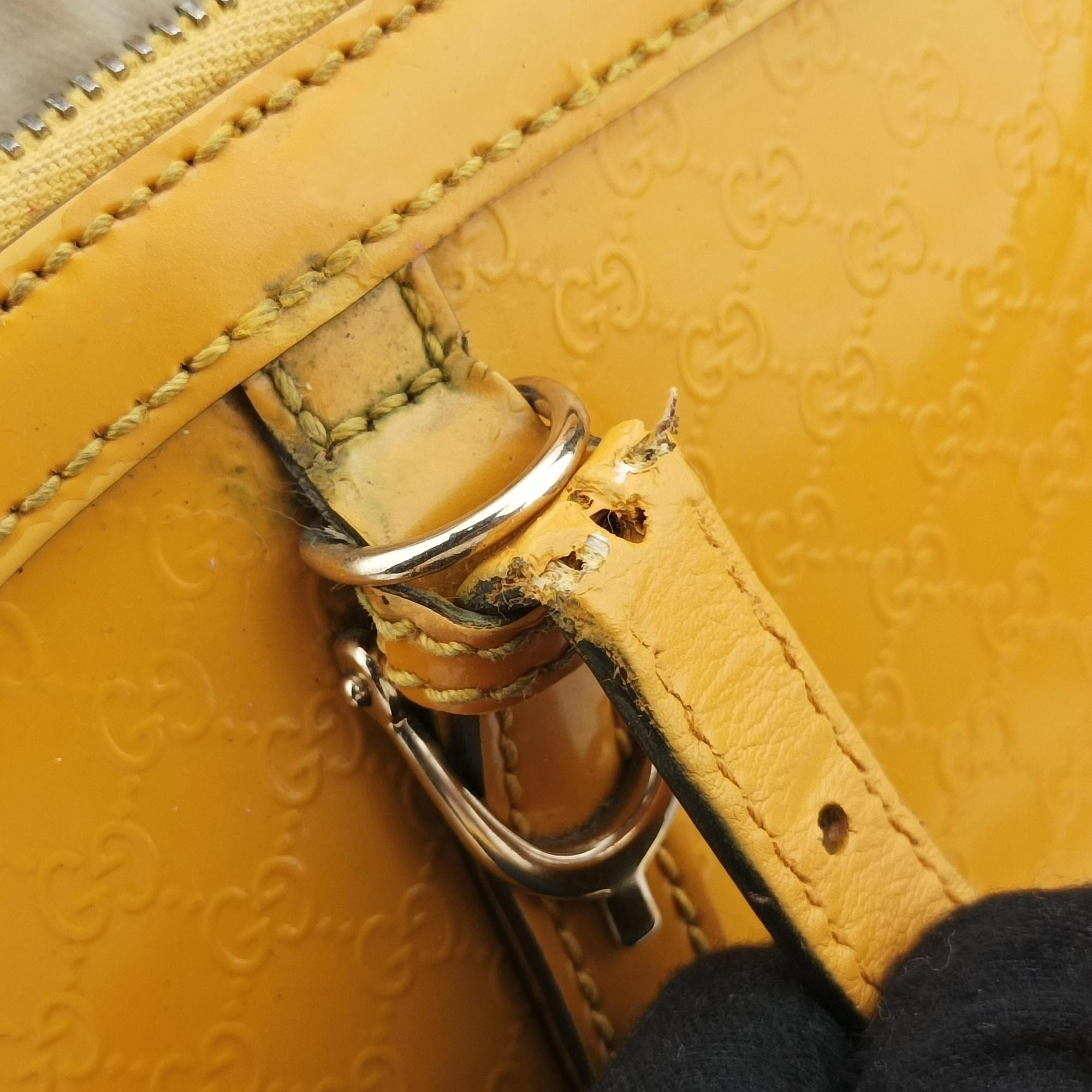 Pre-owned Gucci Microguccissima Yellow Patent Leather 309617 shoulderbag | stylenewstar