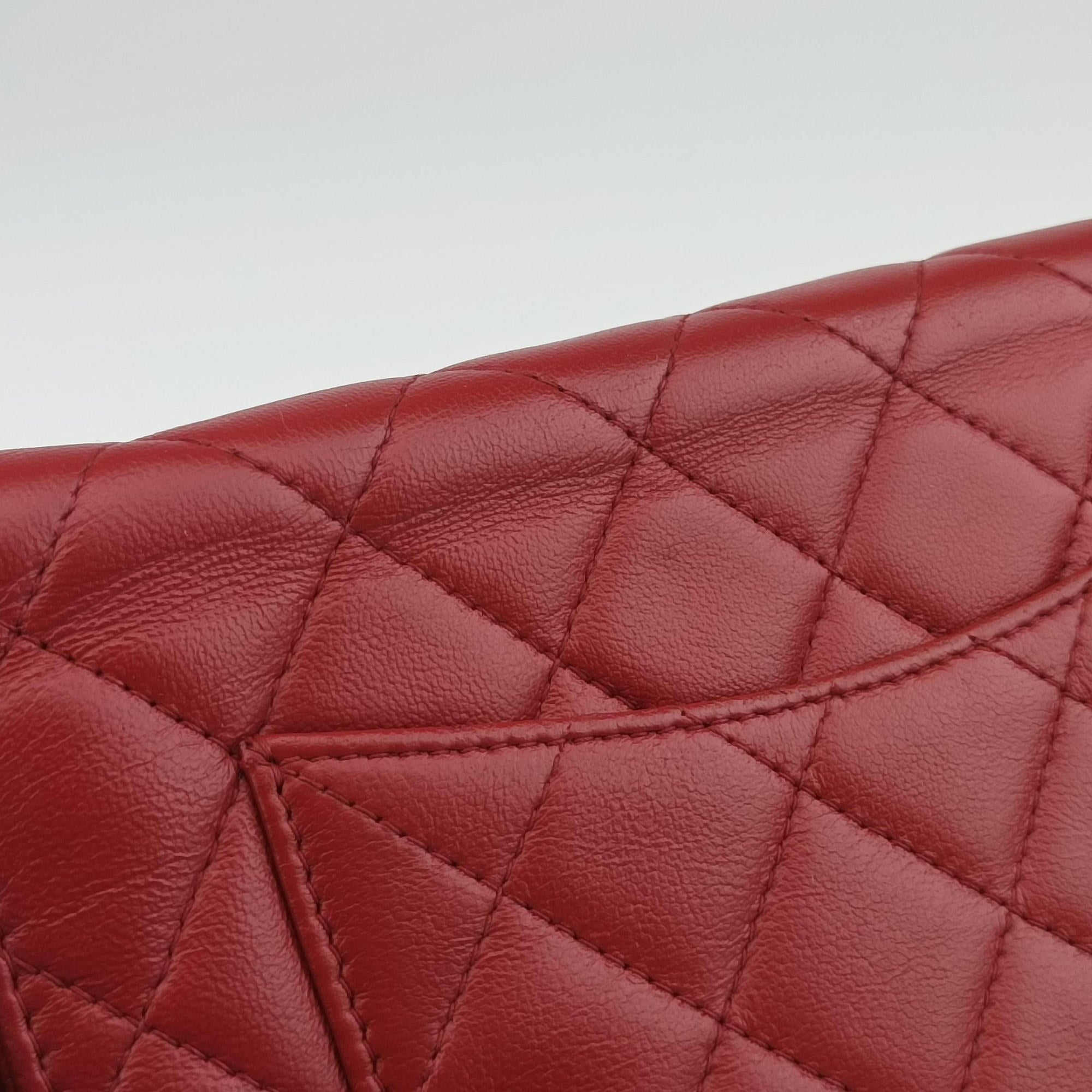 Pre-owned Chanel Matelasse coco mark Red lambskin A33814 shoulderbag | stylenewstar