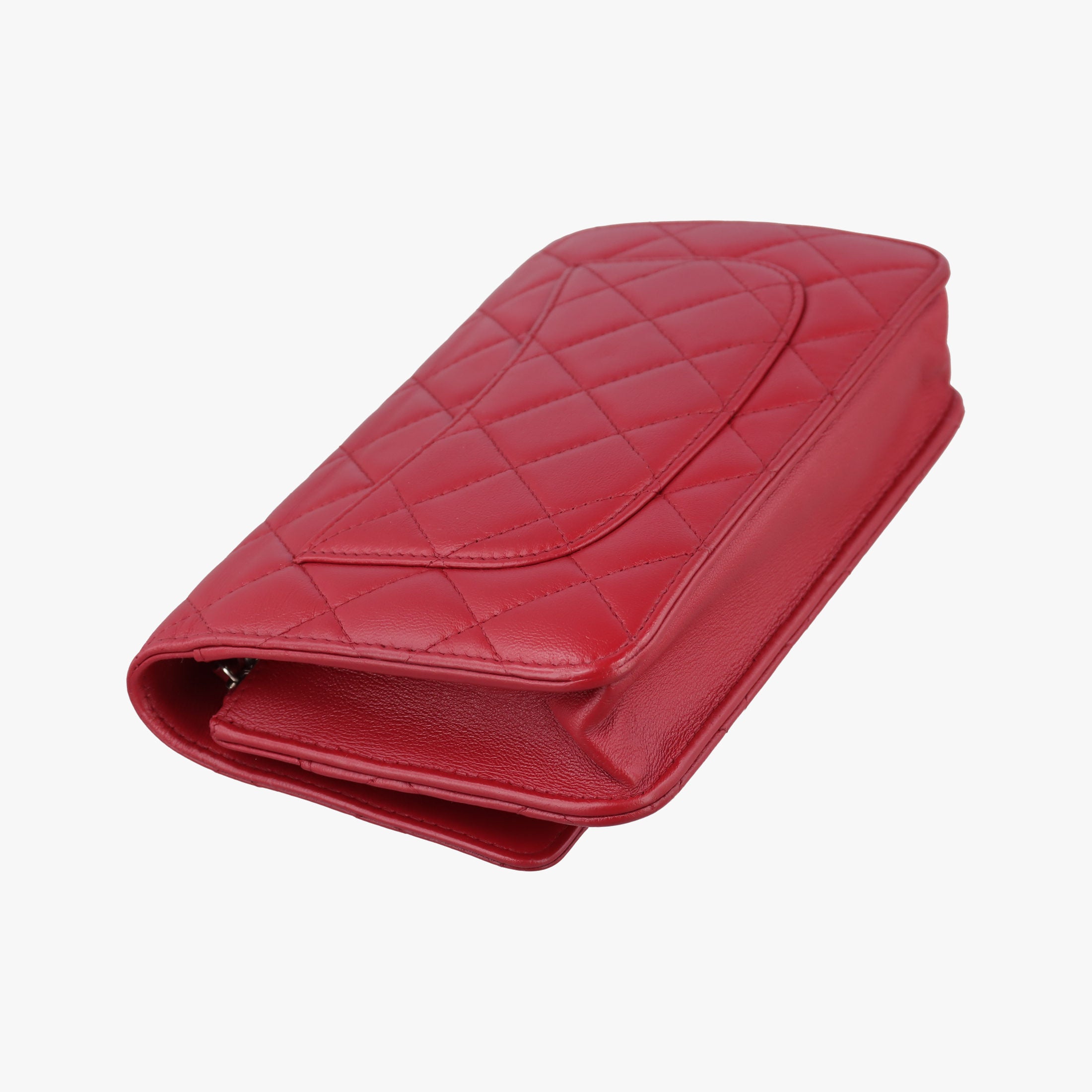 Pre-owned Chanel Matelasse coco mark Red lambskin A33814 shoulderbag | stylenewstar