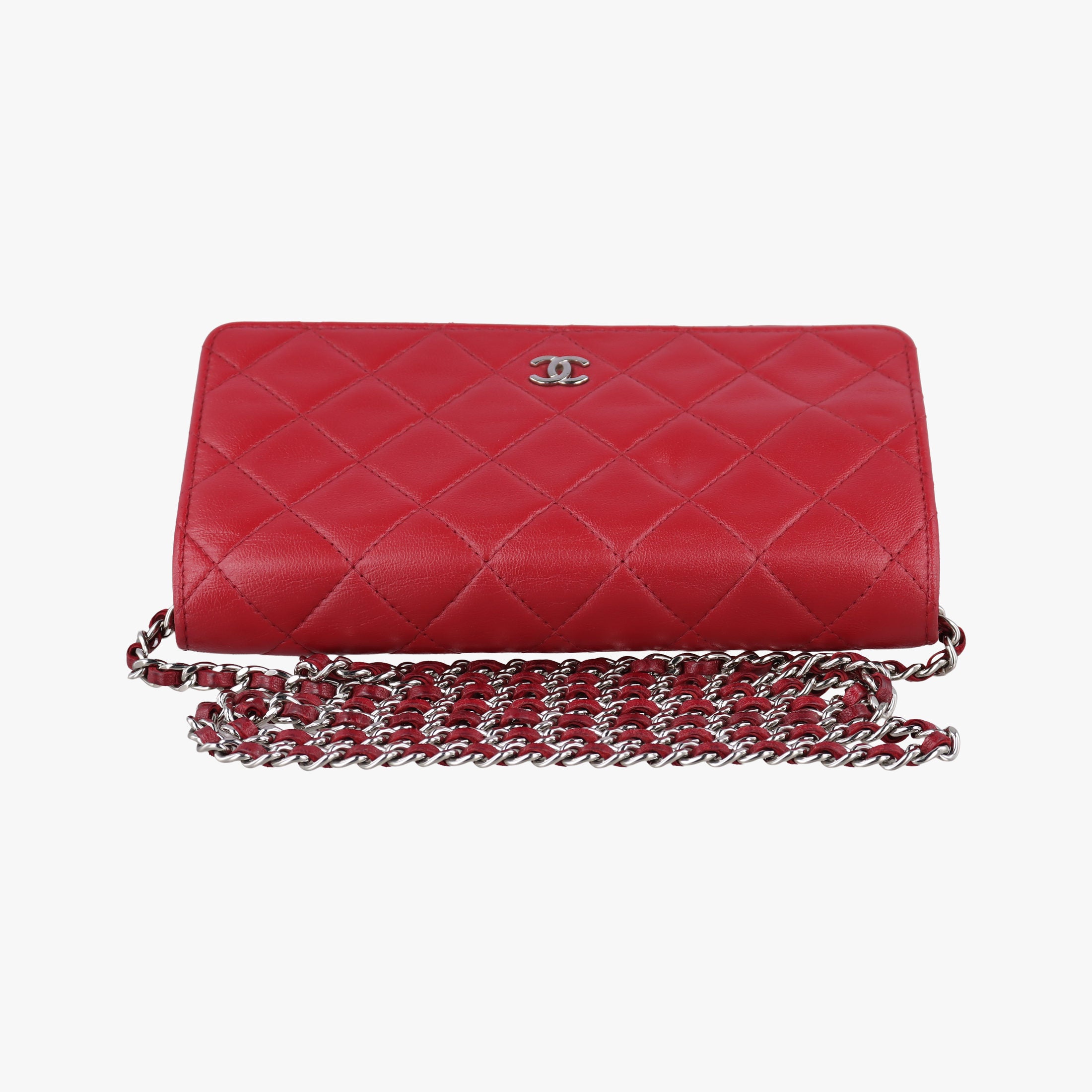 Pre-owned Chanel Matelasse coco mark Red lambskin A33814 shoulderbag | stylenewstar