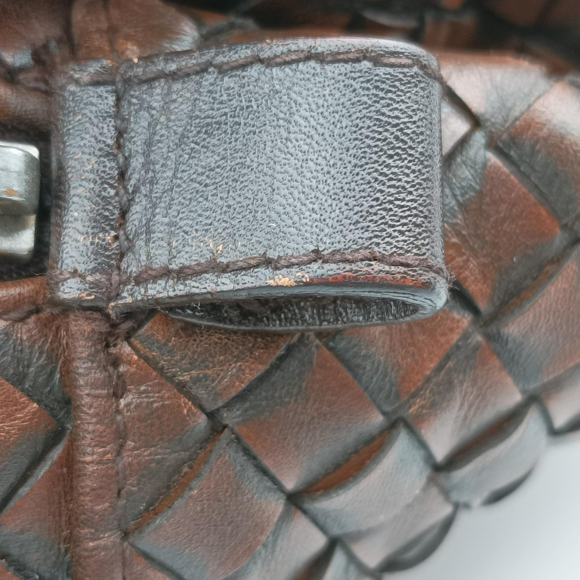 Pre-owned Bottega Veneta Intrecciato Brown lambskin  handbag | stylenewstar
