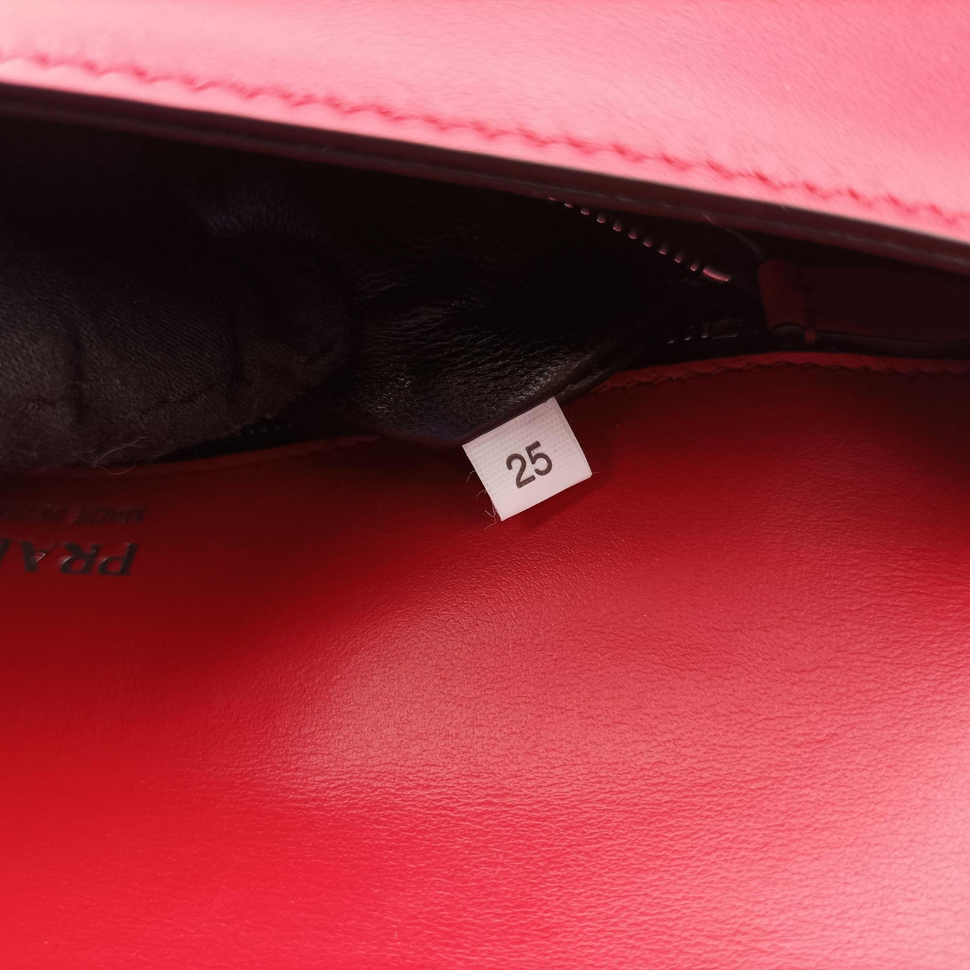 Secondhand Prada COGNAC N Red × black Leather 1BD166 shoulderbag | stylenewstar