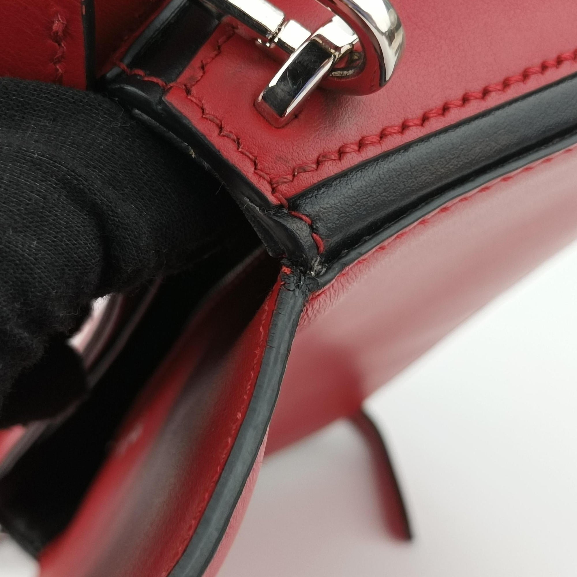 Secondhand Prada COGNAC N Red × black Leather 1BD166 shoulderbag | stylenewstar