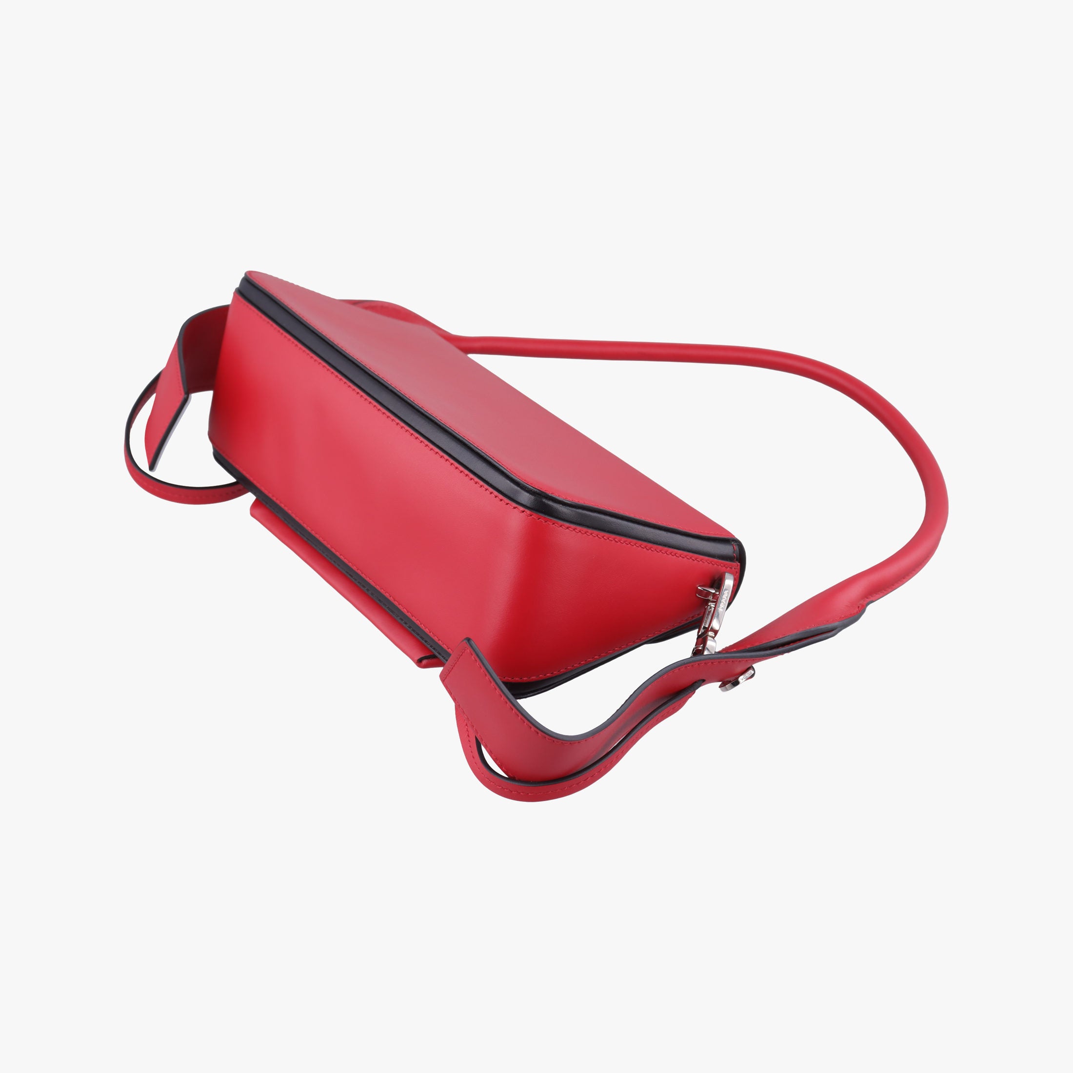 Secondhand Prada COGNAC N Red × black Leather 1BD166 shoulderbag | stylenewstar