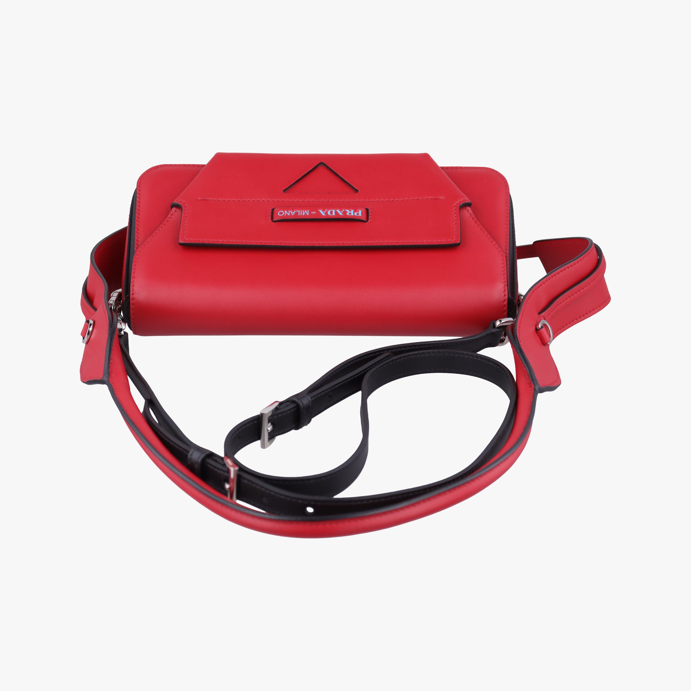 Secondhand Prada COGNAC N Red × black Leather 1BD166 shoulderbag | stylenewstar