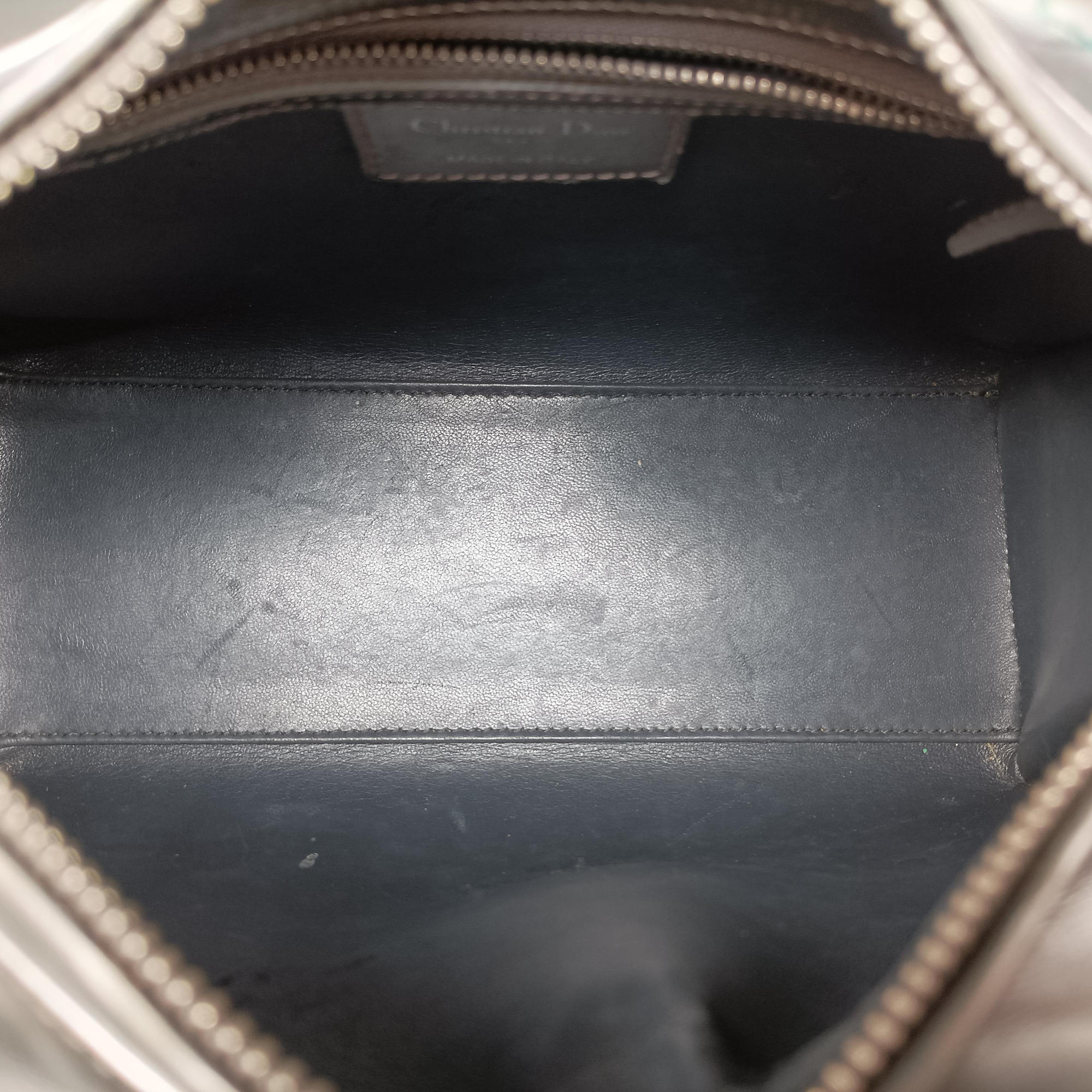 Pre-owned Christian Dior Lady Dior Floral Printed Silver Patent Leather  shoulderbag | stylenewstar