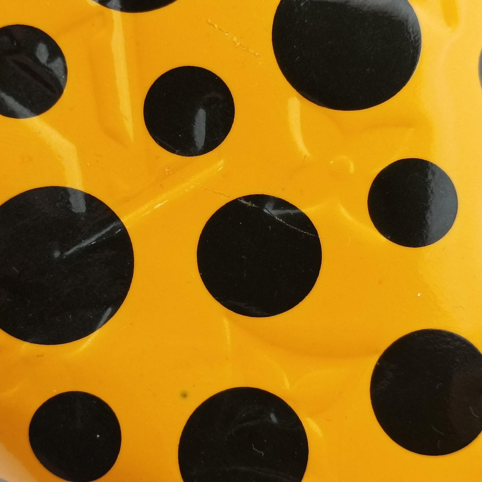 Pre-owned Louis Vuitton Dot Infinity Lockit MM Yayoi Kusama Jaune×Black Vernis M91398 handbag | stylenewstar