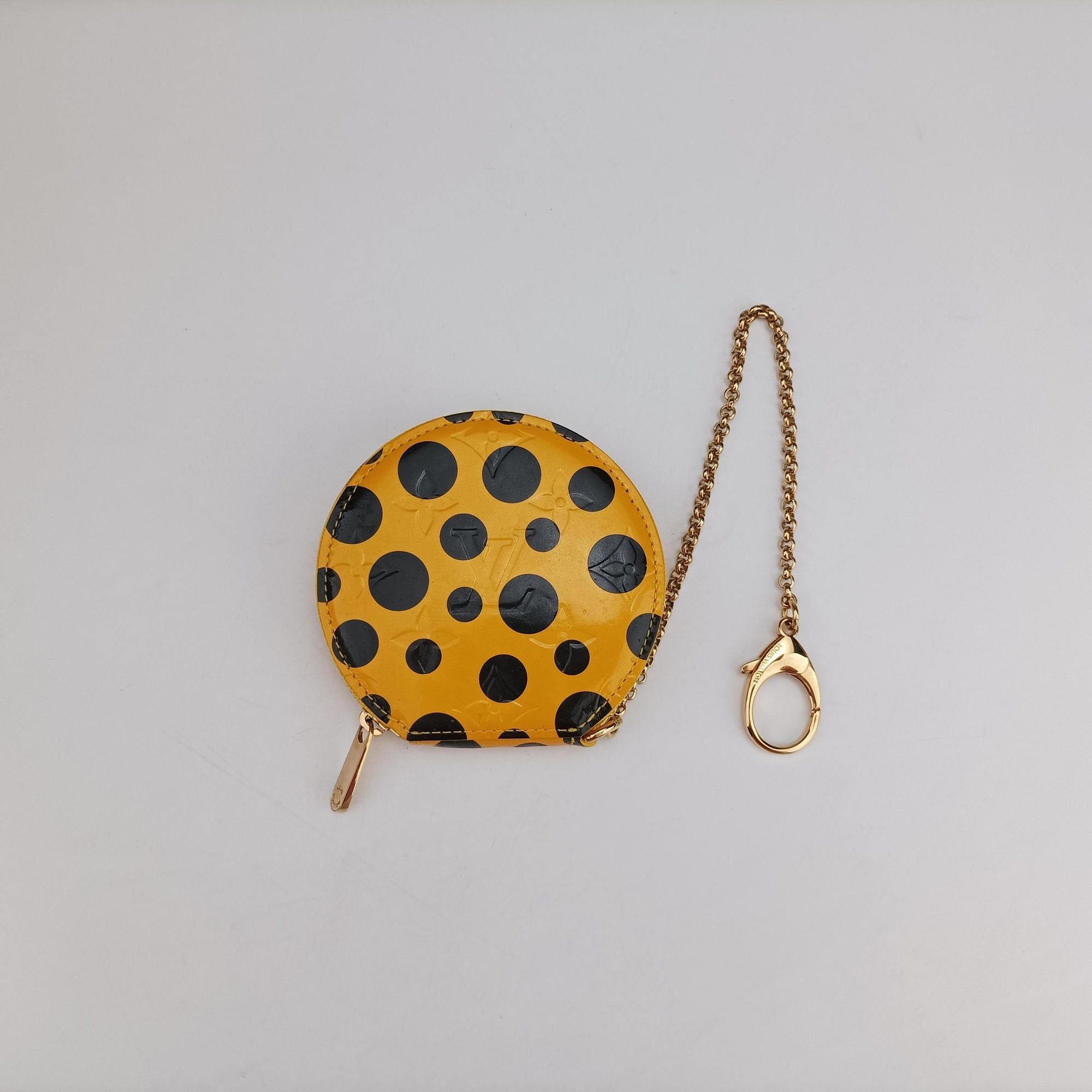 Pre-owned Louis Vuitton Dot Infinity Lockit MM Yayoi Kusama Jaune×Black Vernis M91398 handbag | stylenewstar