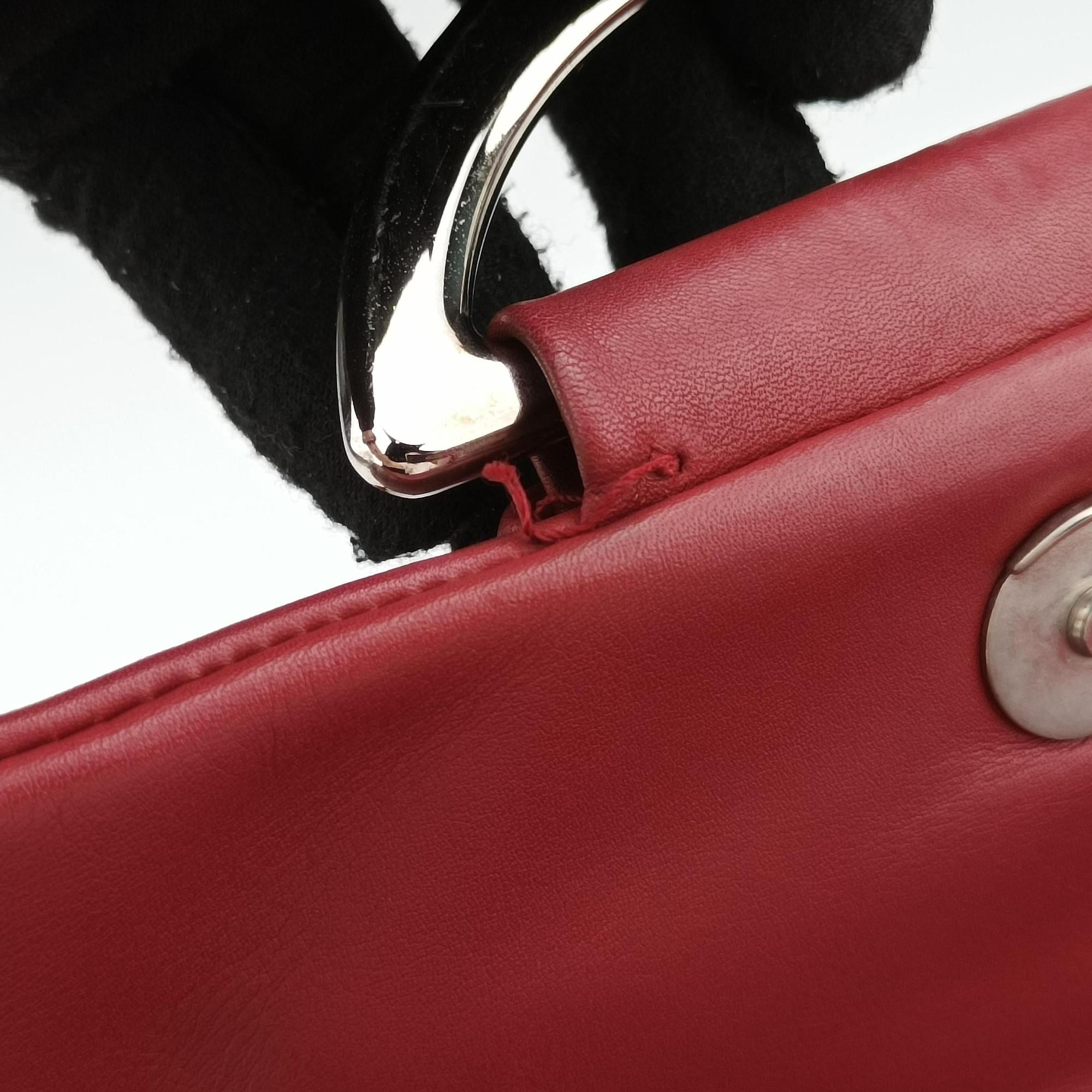 Pre-owned Christian Dior Demi Lune Burgundy Leather  shoulderbag | stylenewstar
