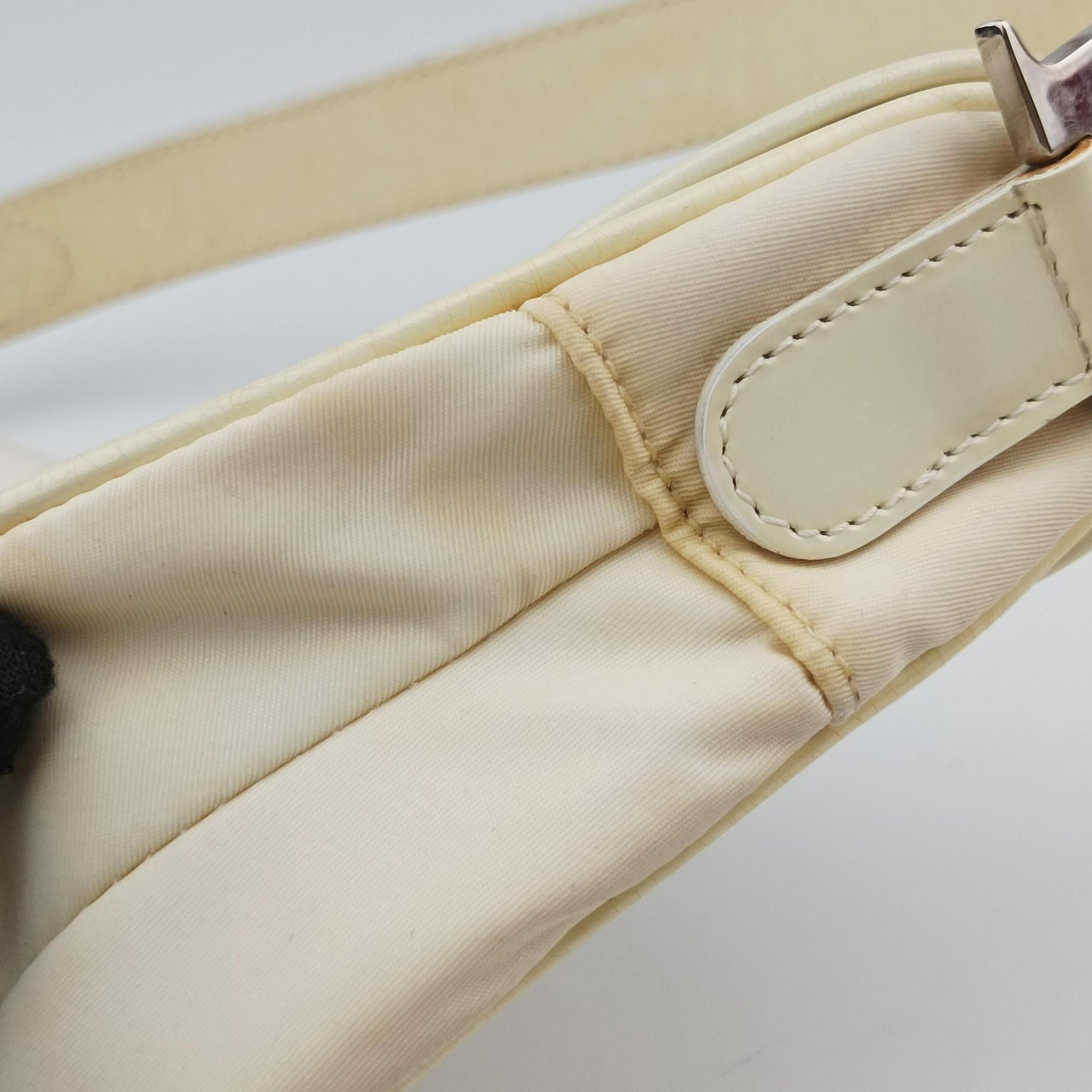 Pre-owned Christian Dior Saddle White Nylon × Leather  shoulderbag | stylenewstar