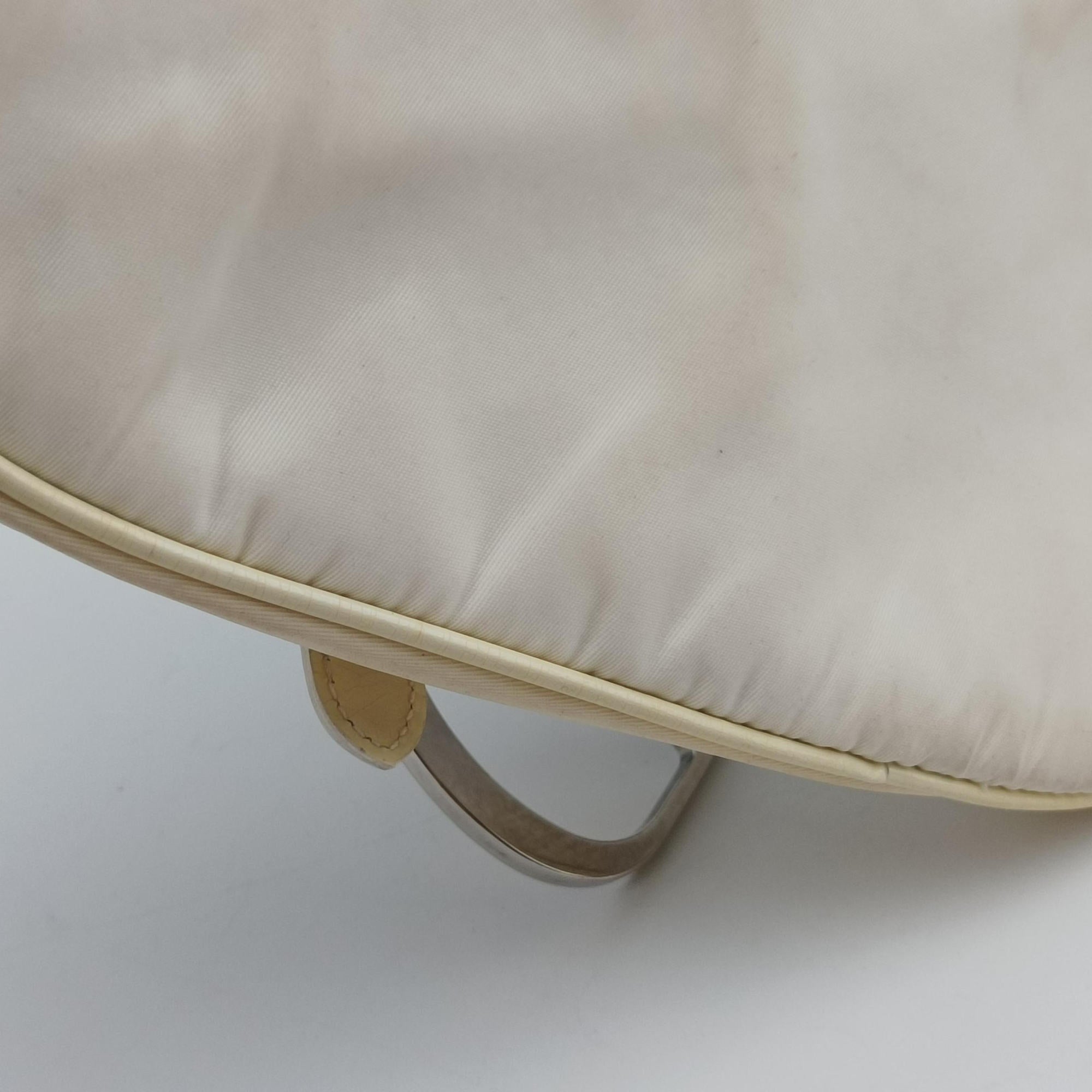 Pre-owned Christian Dior Saddle White Nylon × Leather  shoulderbag | stylenewstar