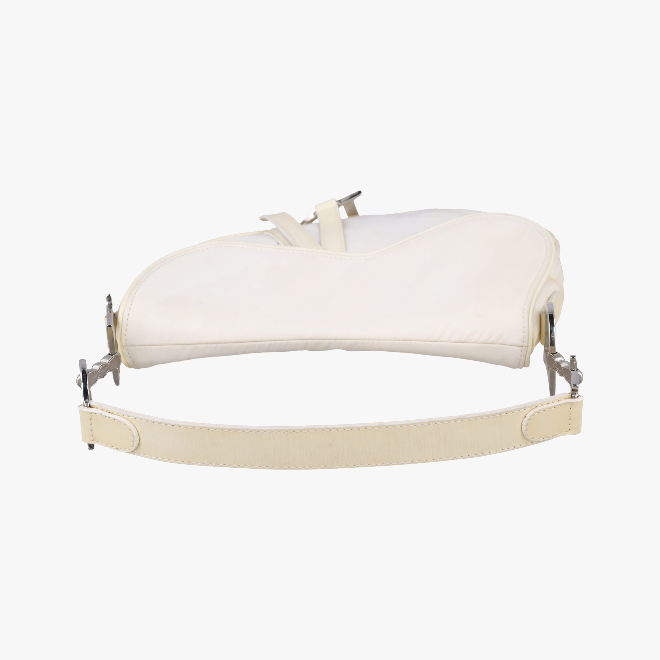 Pre-owned Christian Dior Saddle White Nylon × Leather  shoulderbag | stylenewstar