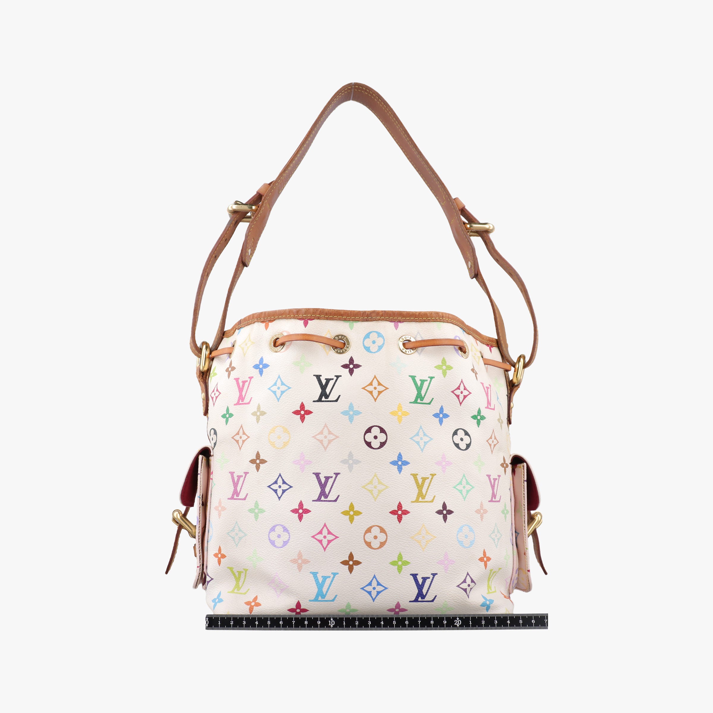Pre-owned Louis Vuitton Petit NOe white Monogram Multicolor M42229 shoulderbag | stylenewstar