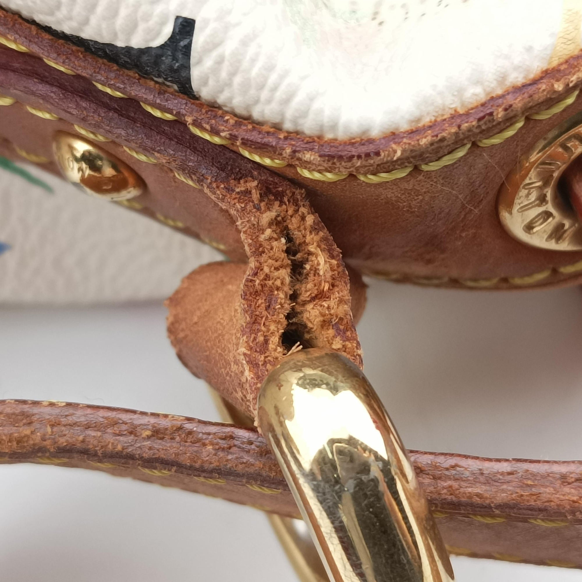 Pre-owned Louis Vuitton Petit NOe white Monogram Multicolor M42229 shoulderbag | stylenewstar