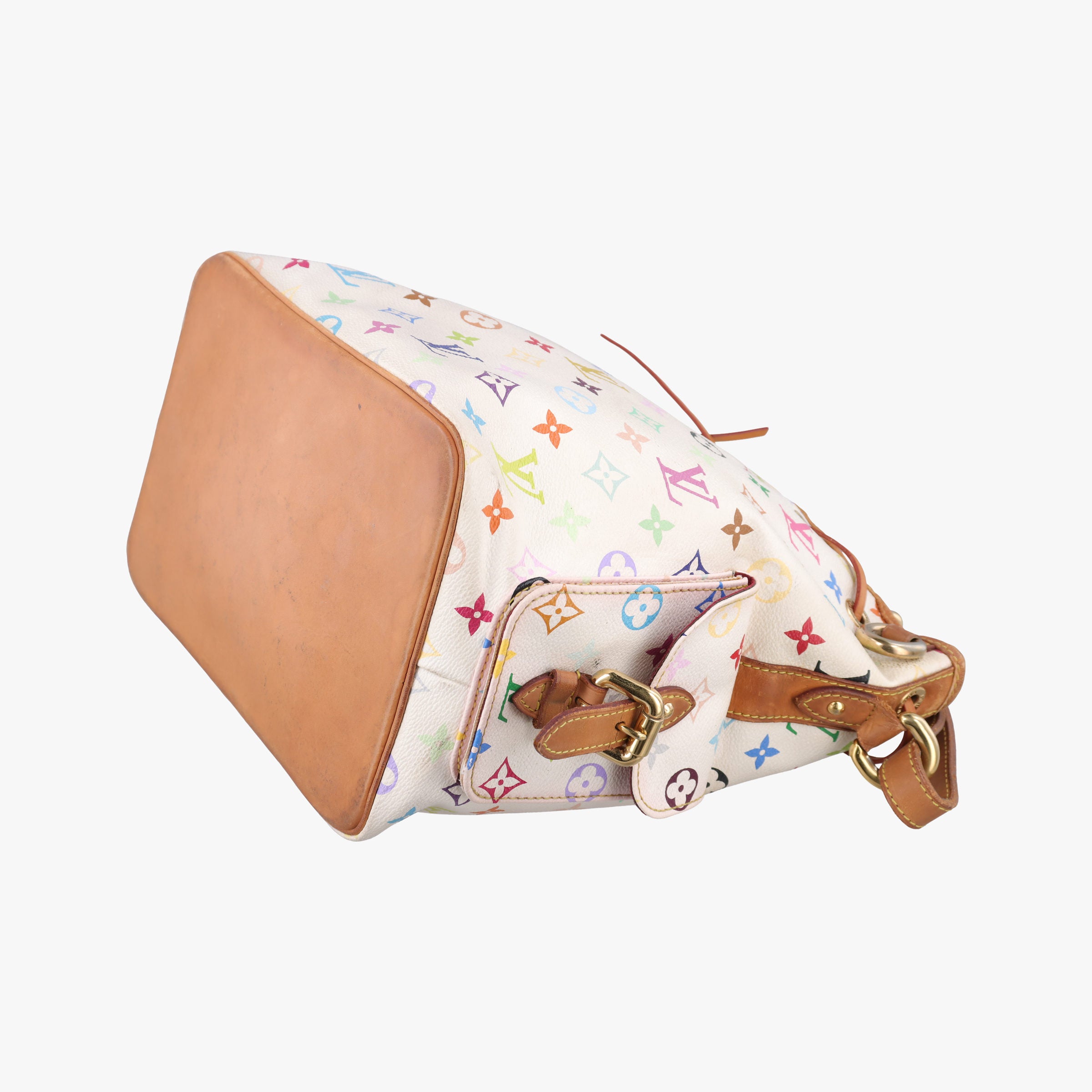 Pre-owned Louis Vuitton Petit NOe white Monogram Multicolor M42229 shoulderbag | stylenewstar