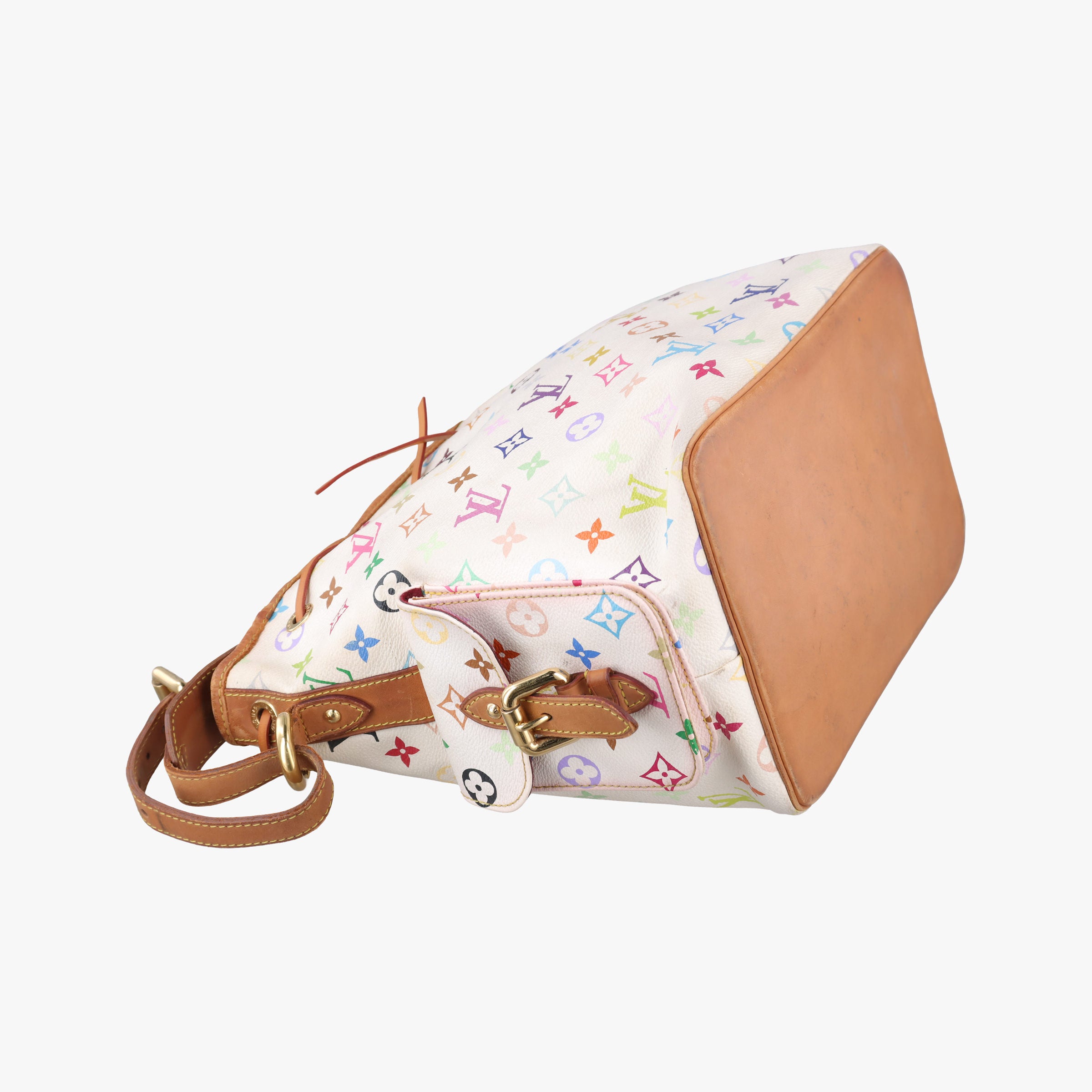 Pre-owned Louis Vuitton Petit NOe white Monogram Multicolor M42229 shoulderbag | stylenewstar