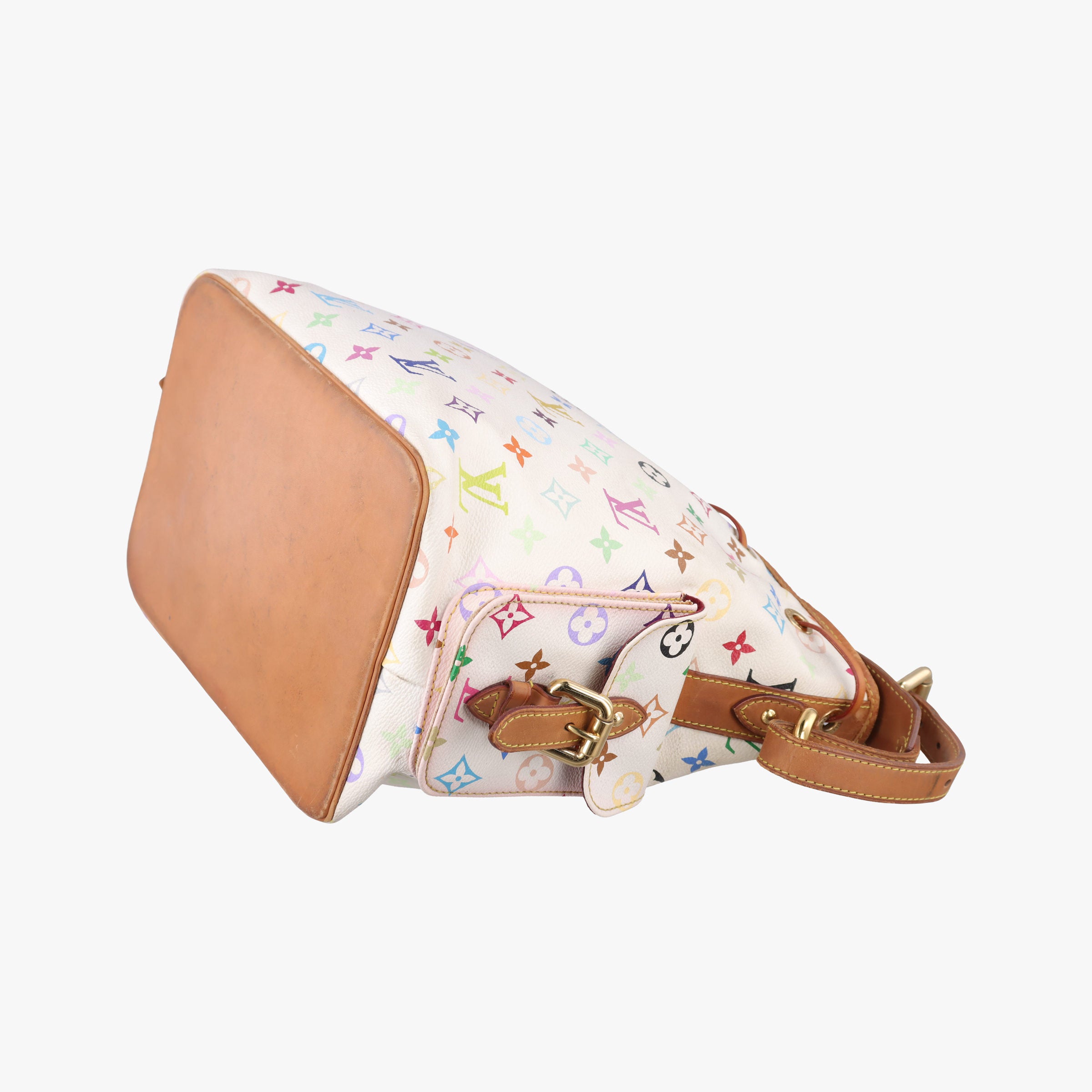 Pre-owned Louis Vuitton Petit NOe white Monogram Multicolor M42229 shoulderbag | stylenewstar