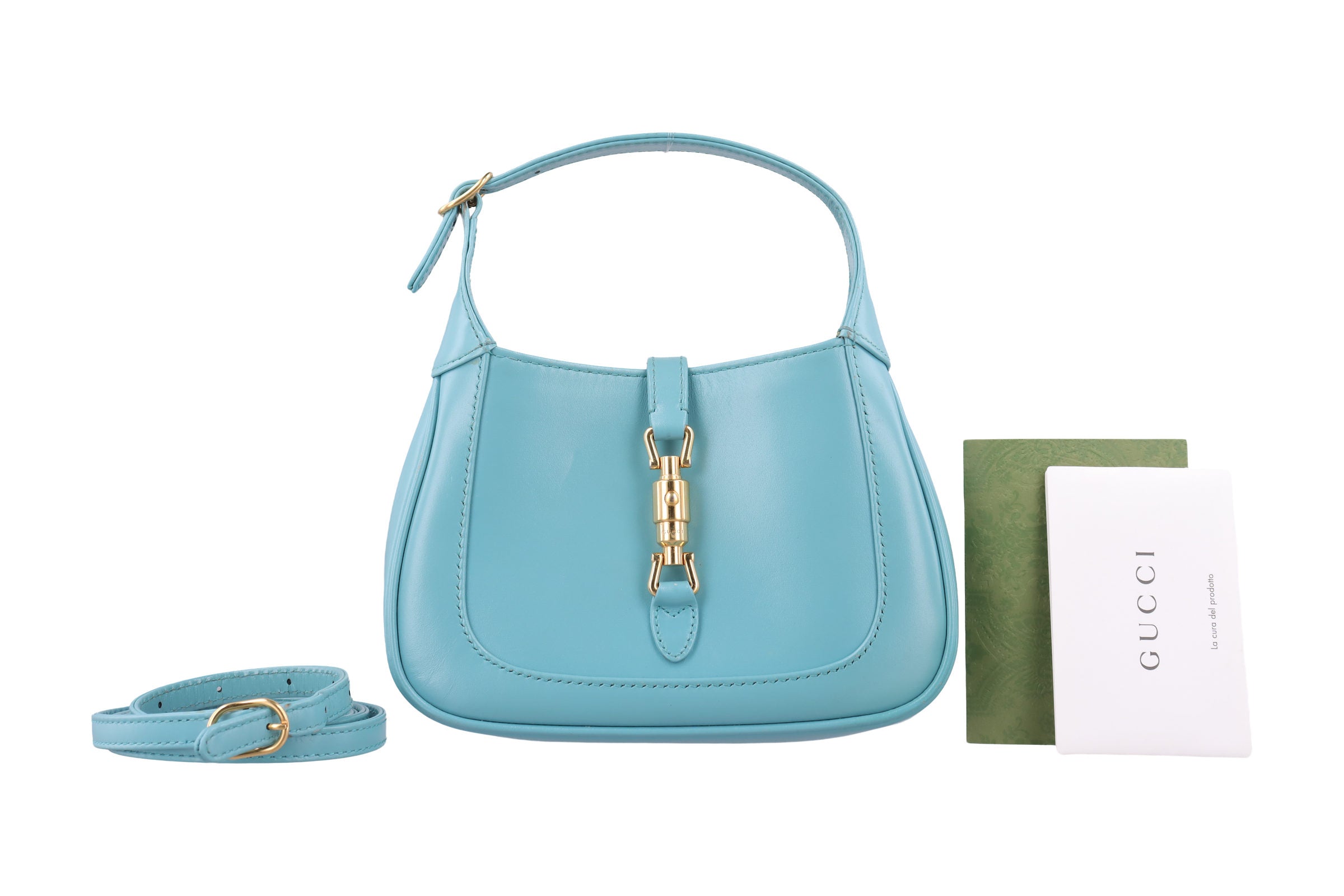 Vintage Gucci JACKIE 1961 Blue Leather 637091 shoulderbag | stylenewstar