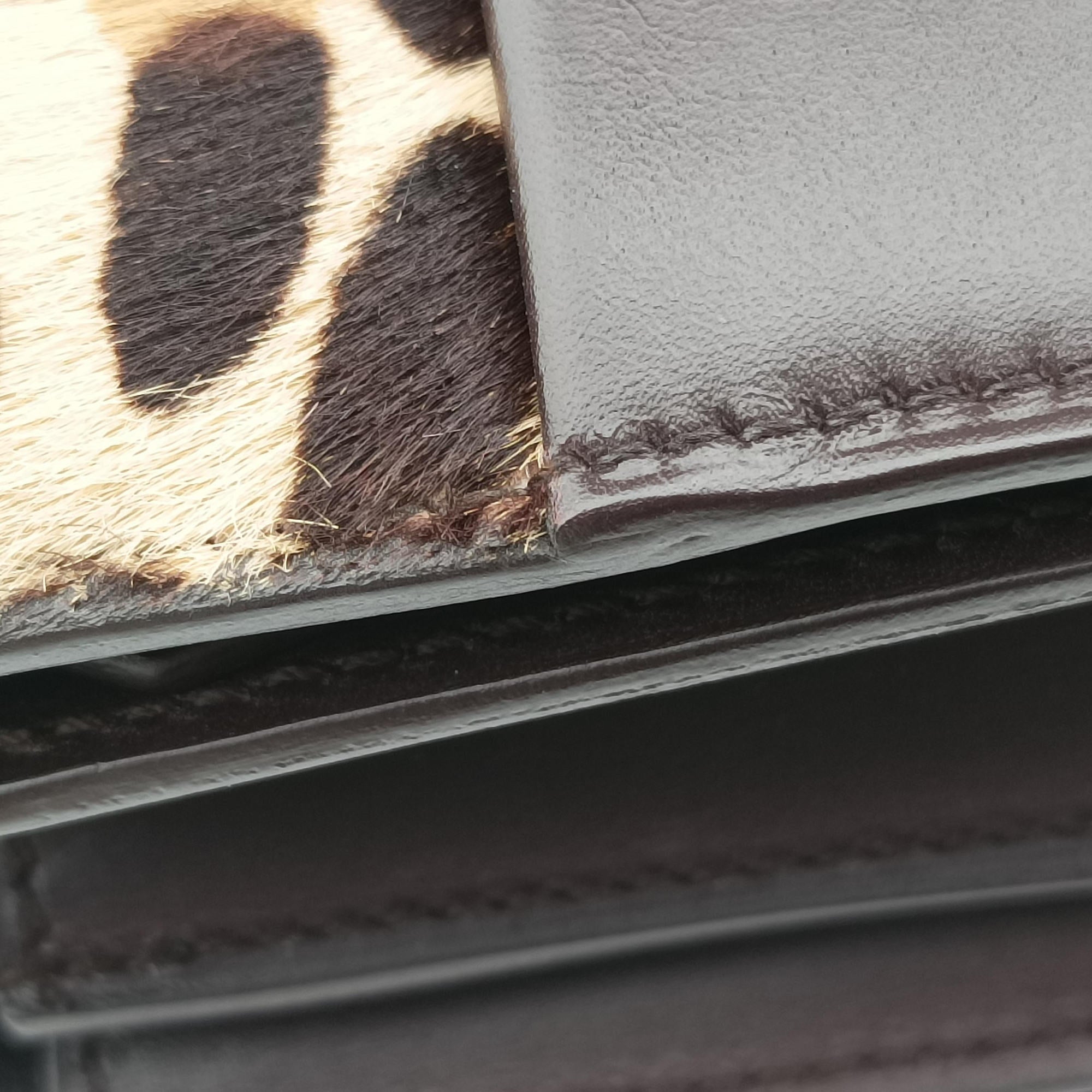Secondhand Celine Classic Box Leopard ×Dark Brown Calfskin × Pony Hair  shoulderbag | stylenewstar