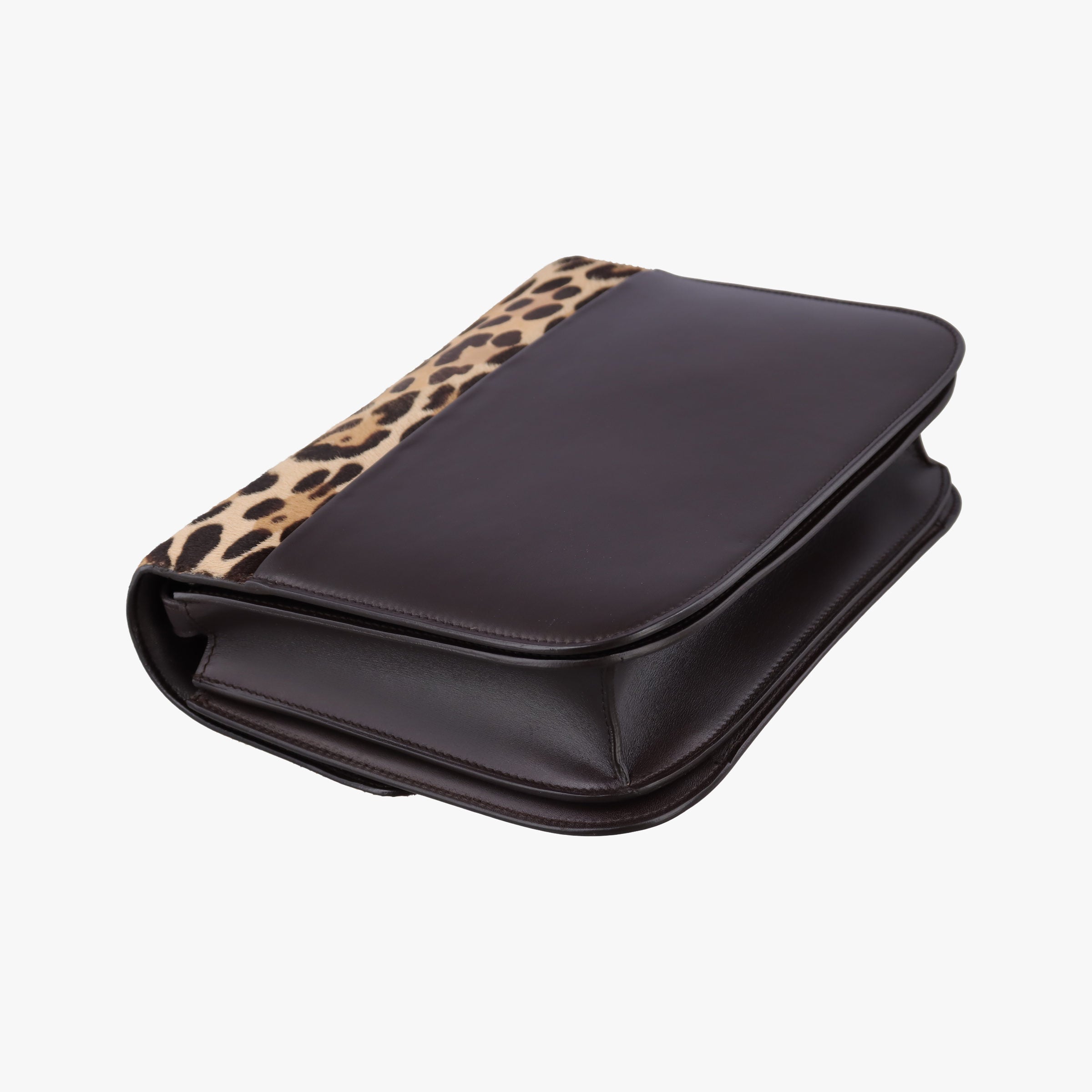 Secondhand Celine Classic Box Leopard ×Dark Brown Calfskin × Pony Hair  shoulderbag | stylenewstar