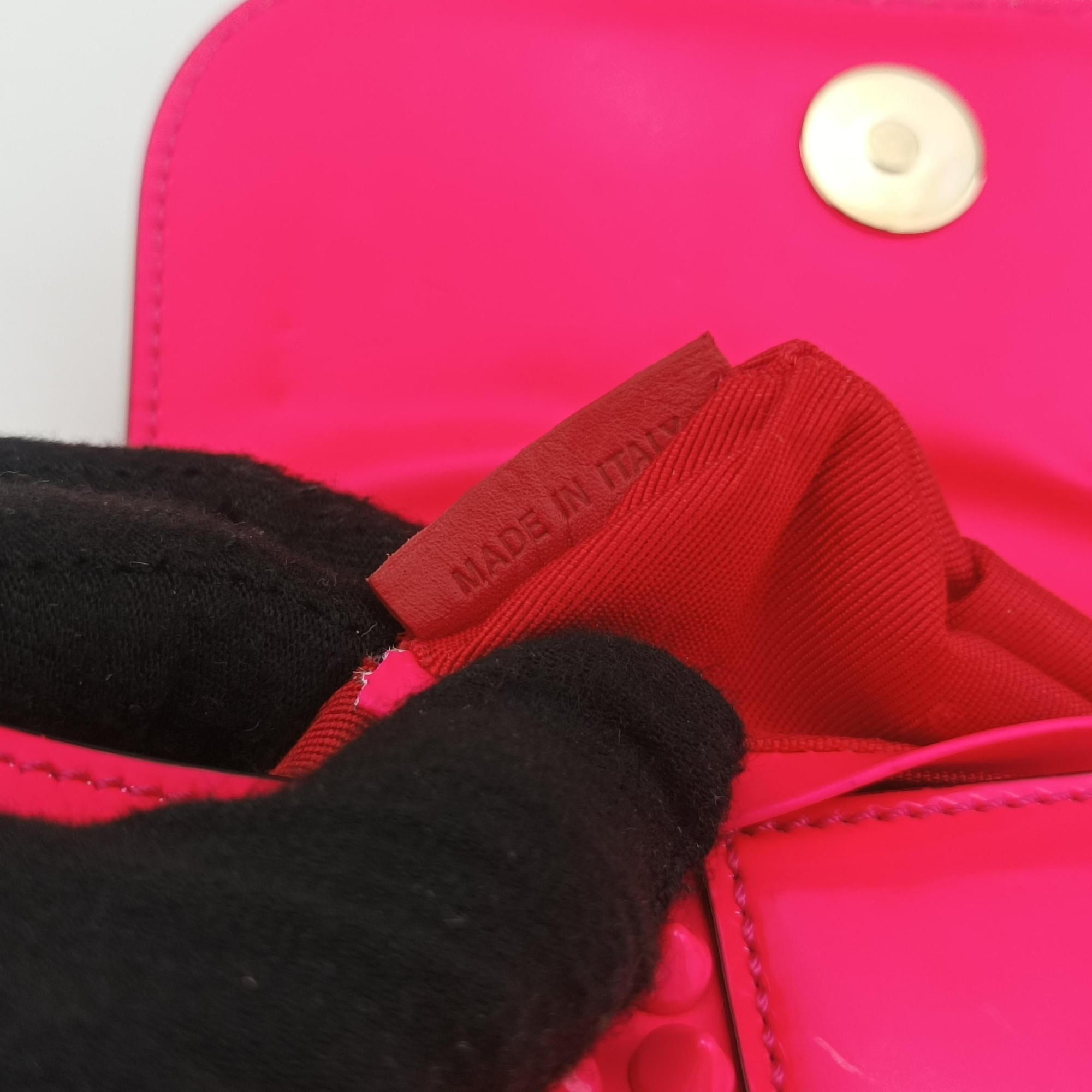 Pre-owned Christian Louboutin Sweet Charity Scarabe Spike Rose Leather  shoulderbag | stylenewstar