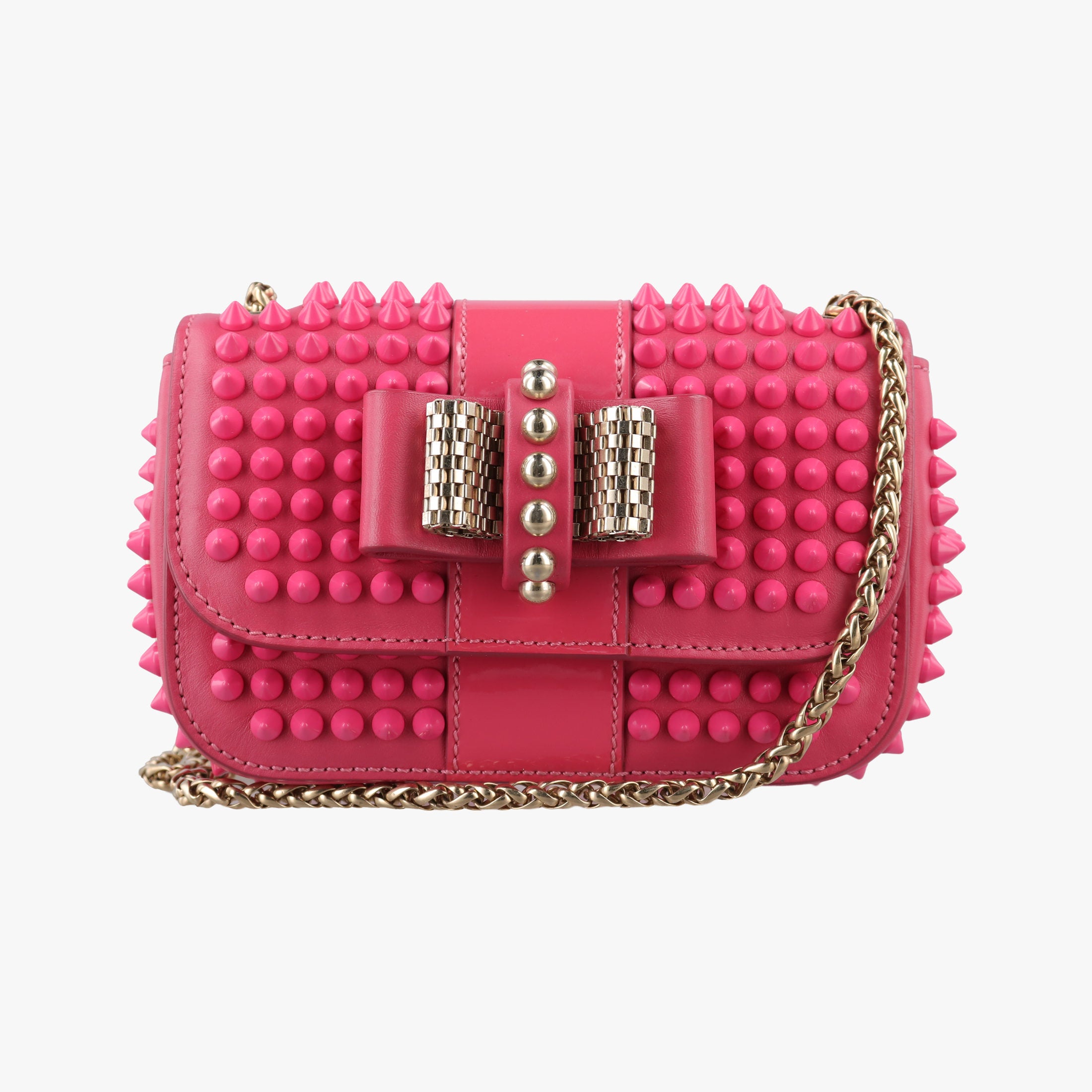 Vintage Christian Louboutin Sweet Charity Scarabe Spike Pink Leather  shoulderbag | stylenewstar