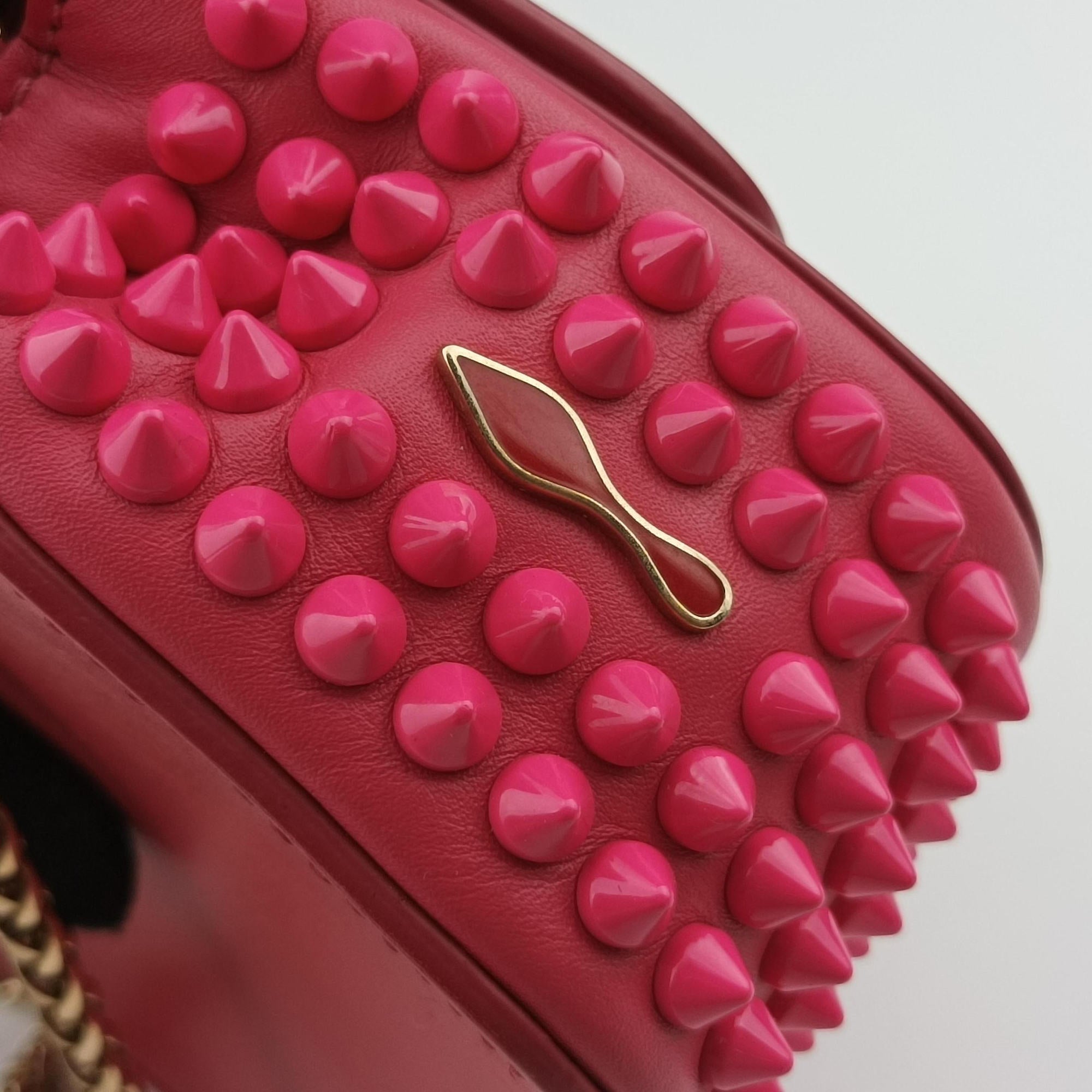 Vintage Christian Louboutin Sweet Charity Scarabe Spike Pink Leather  shoulderbag | stylenewstar