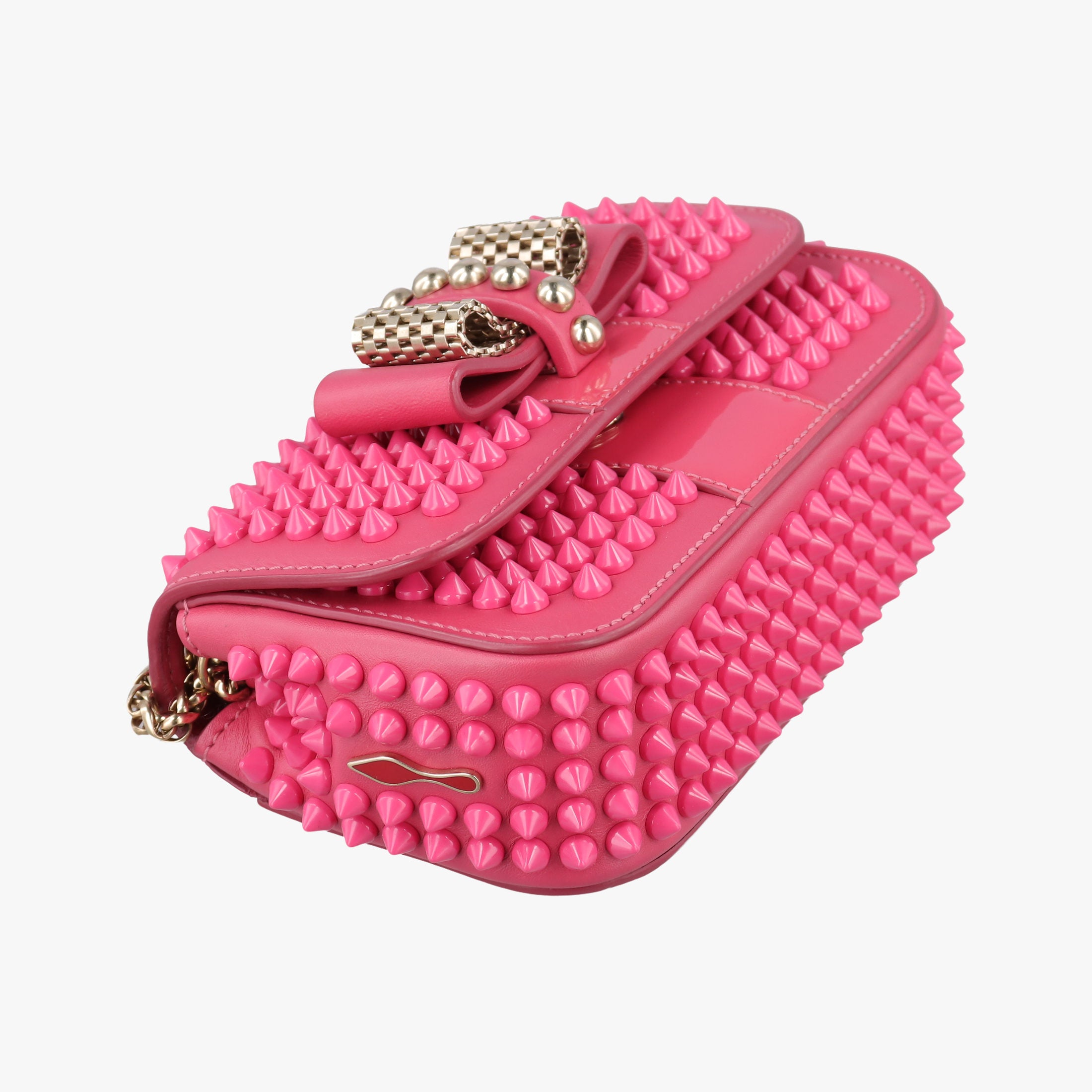 Vintage Christian Louboutin Sweet Charity Scarabe Spike Pink Leather  shoulderbag | stylenewstar
