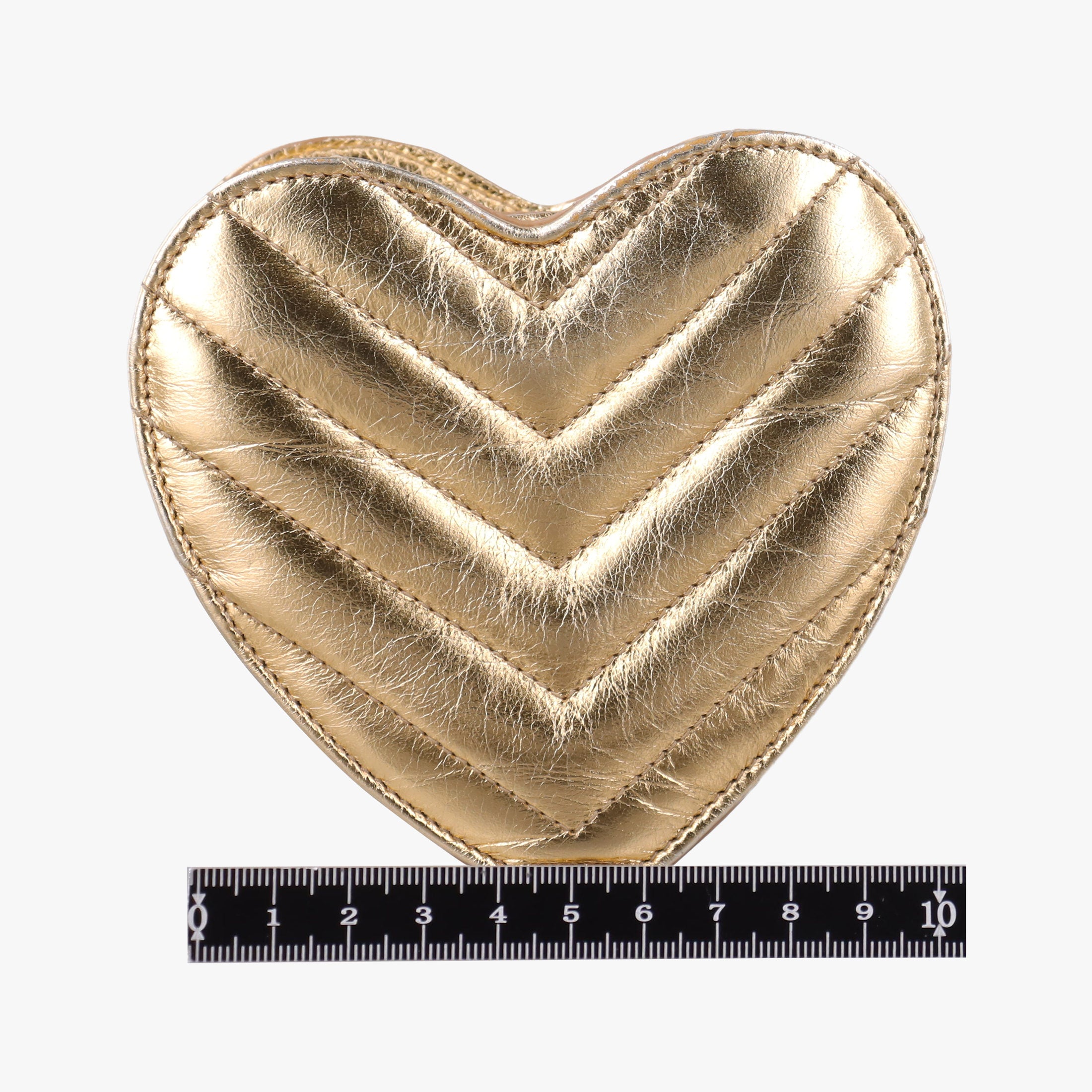 Vintage Yves Saint Laurent Love heart V stitch Golden Leather 448050 shoulderbag | stylenewstar