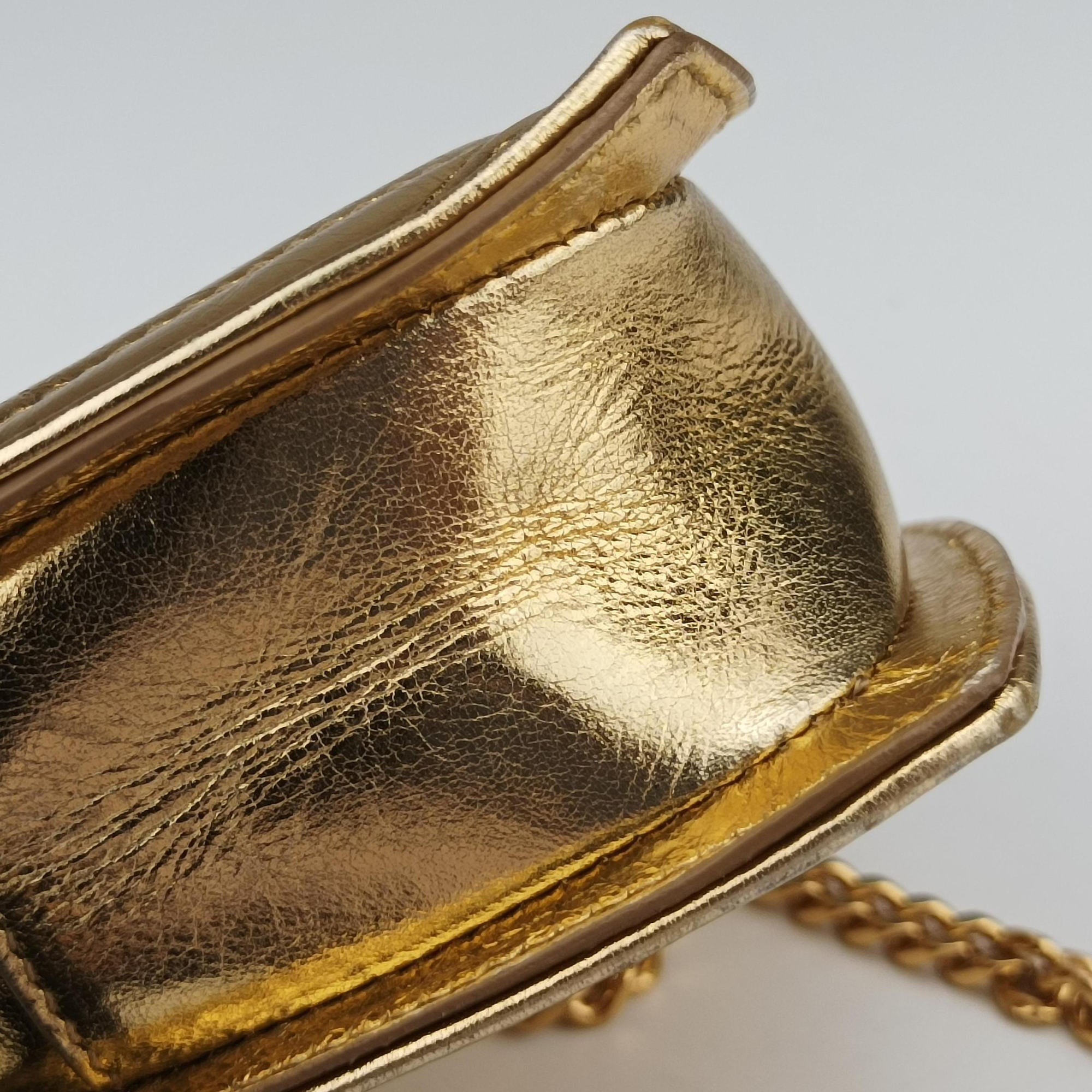 Vintage Yves Saint Laurent Love heart V stitch Golden Leather 448050 shoulderbag | stylenewstar