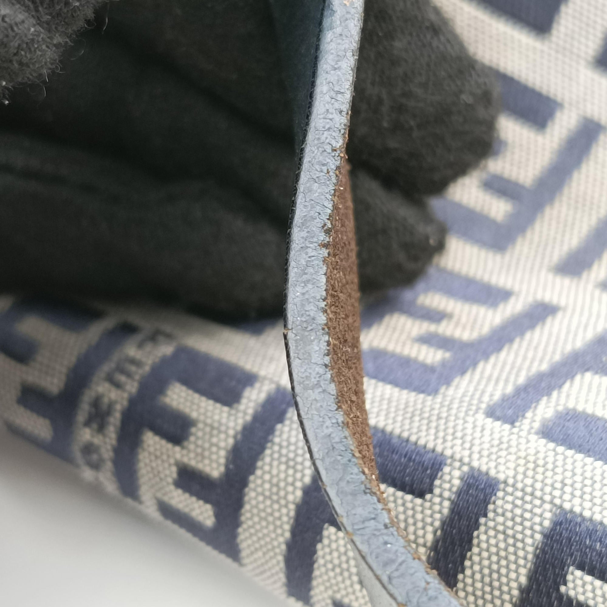 Vintage Fendi Baguette　Zucchino Navy×Grey canvas×leather 8BR001 shoulderbag | stylenewstar