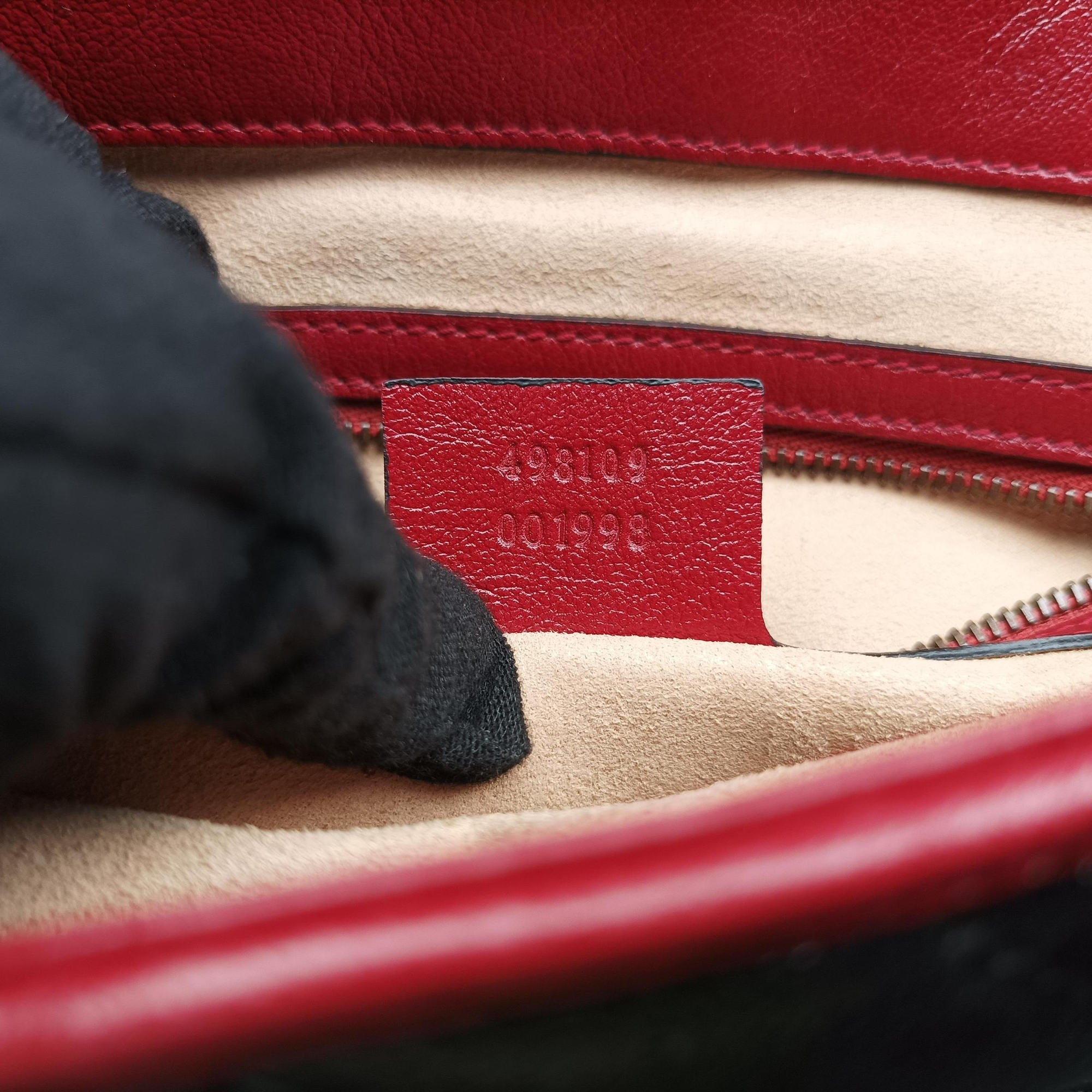 Vintage Gucci GG Marmont Black×red Leather 498109 shoulderbag | stylenewstar